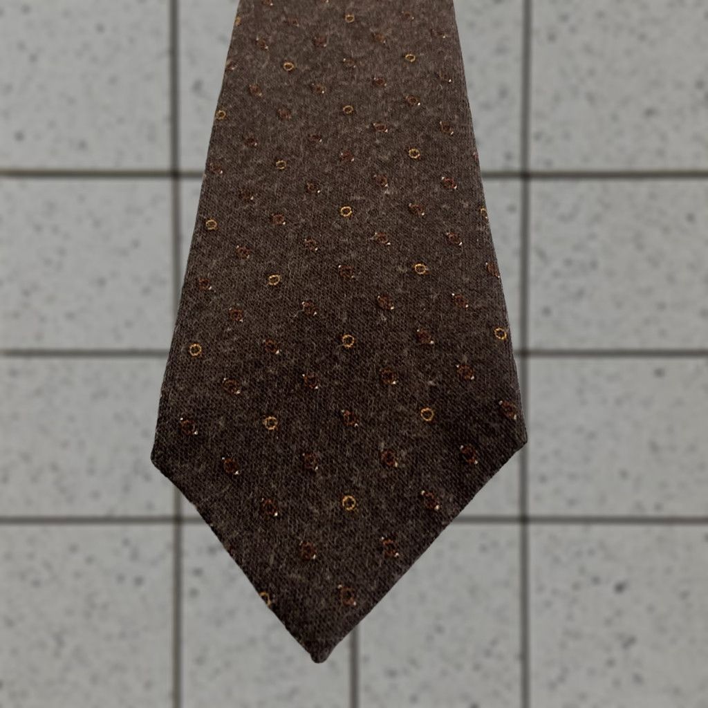 Cacharel VINTAGE Cacharel Paris Cashmere Wool Neck Tie Gray Dots 3.5x55 Macclesfield 2tone Vintage Men Tie Design Size ONE SIZE - 1 Thumbnail