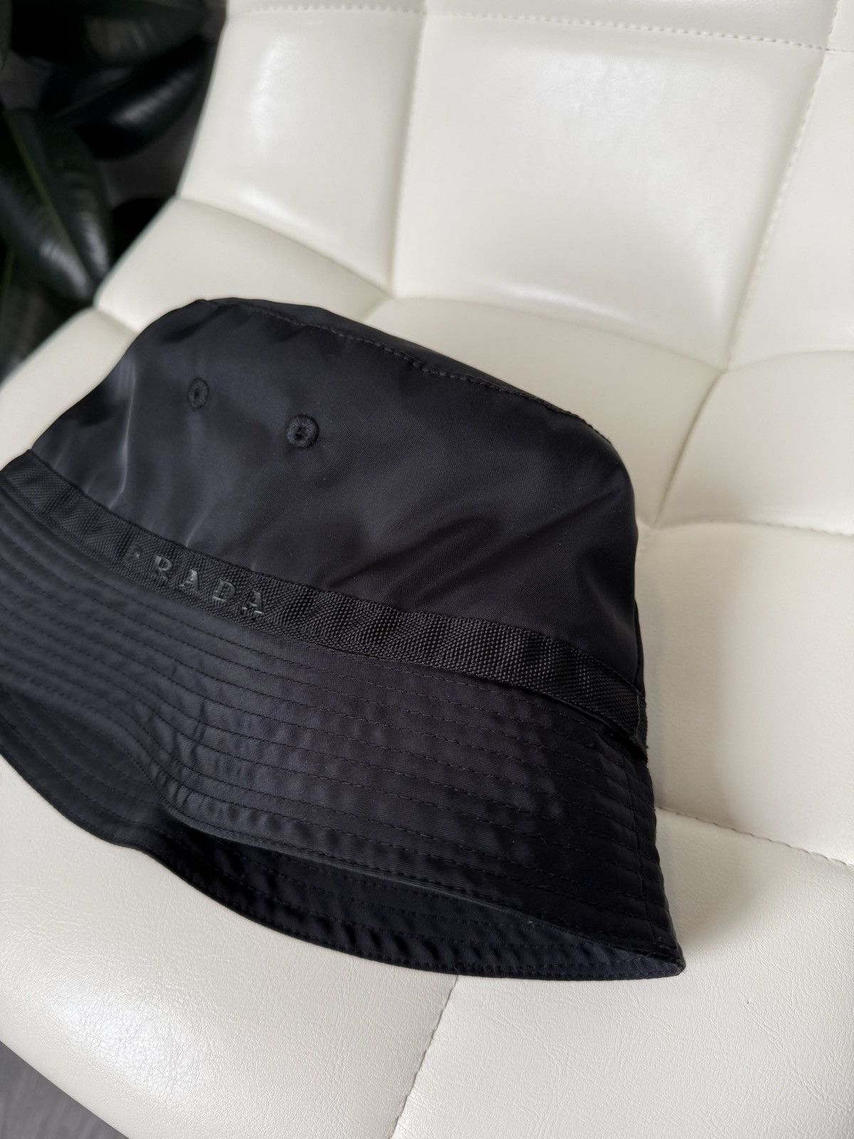Prada Prada Nylon Bucket Hat Black Panama With Logo Made in Italy Size ONE SIZE - 3 Thumbnail