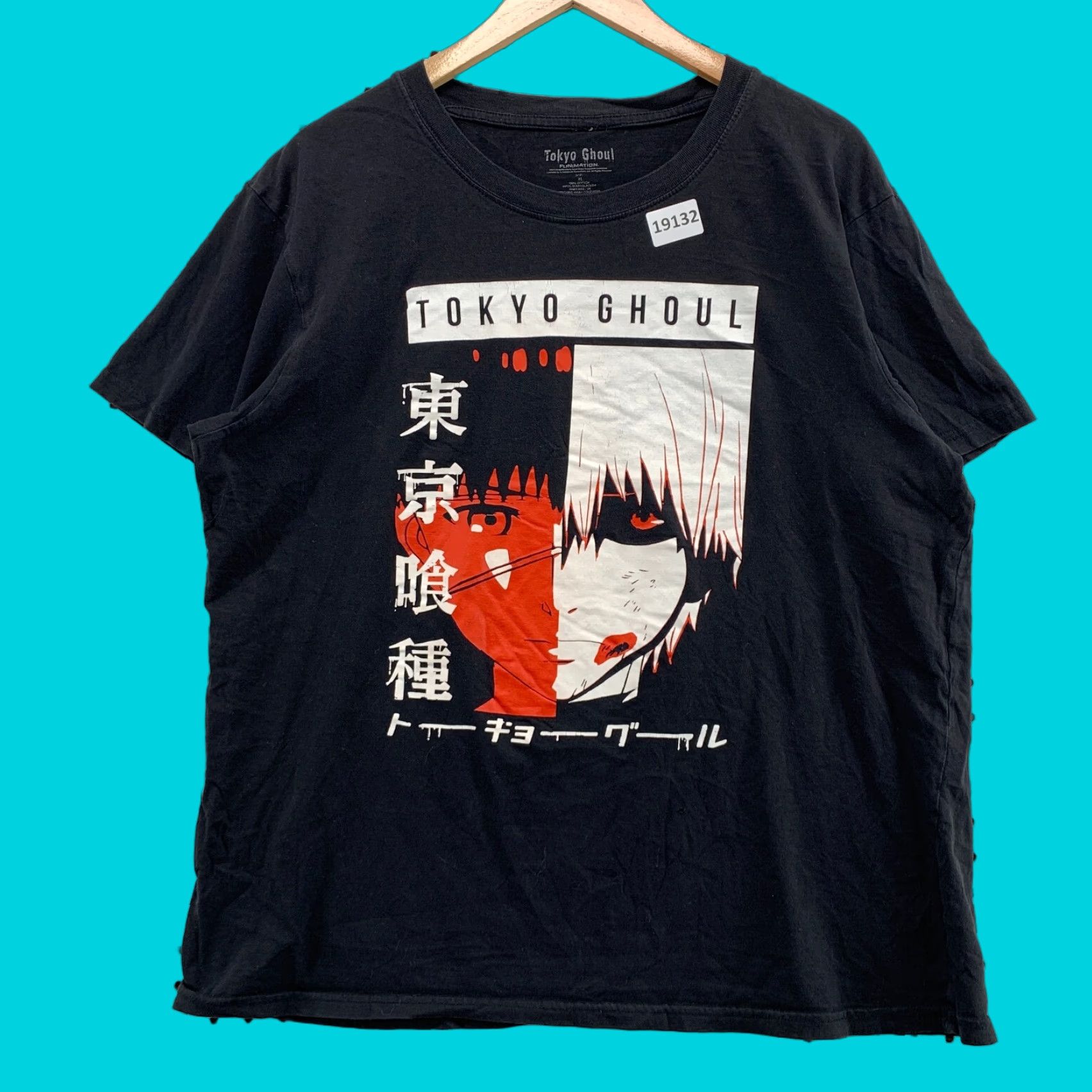Vintage Tokyo Ghoul Shirt Black Short Sleeve Anime Adult L 23x27 Funimation Mens Size US L / EU 52-54 / 3 - 1 Thumbnail