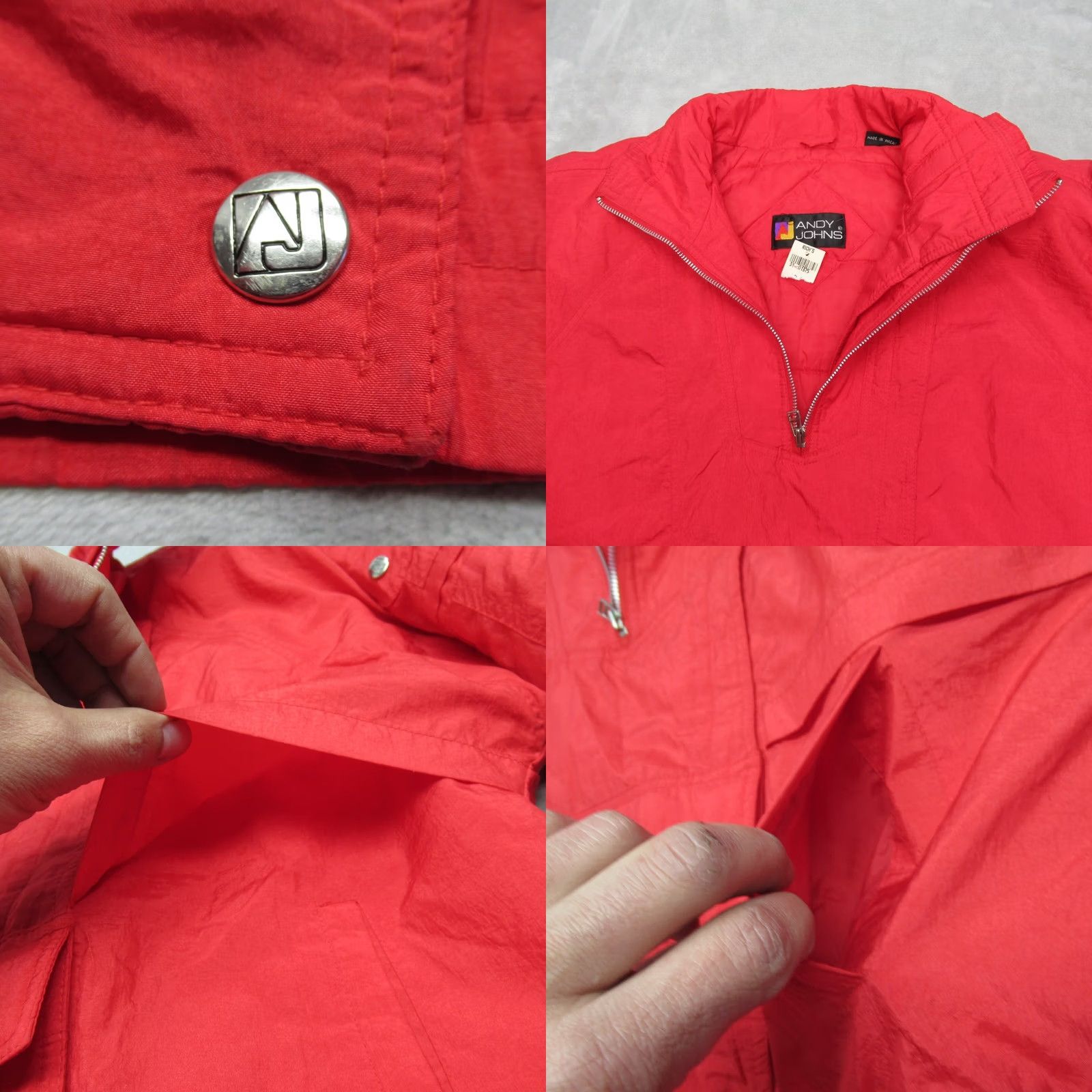 Vintage Andy Johns Jacket Women M Red Windbreaker Zip Pockets Nylon VTG NEW Size M / US 6-8 / IT 42-44 - 8 Thumbnail