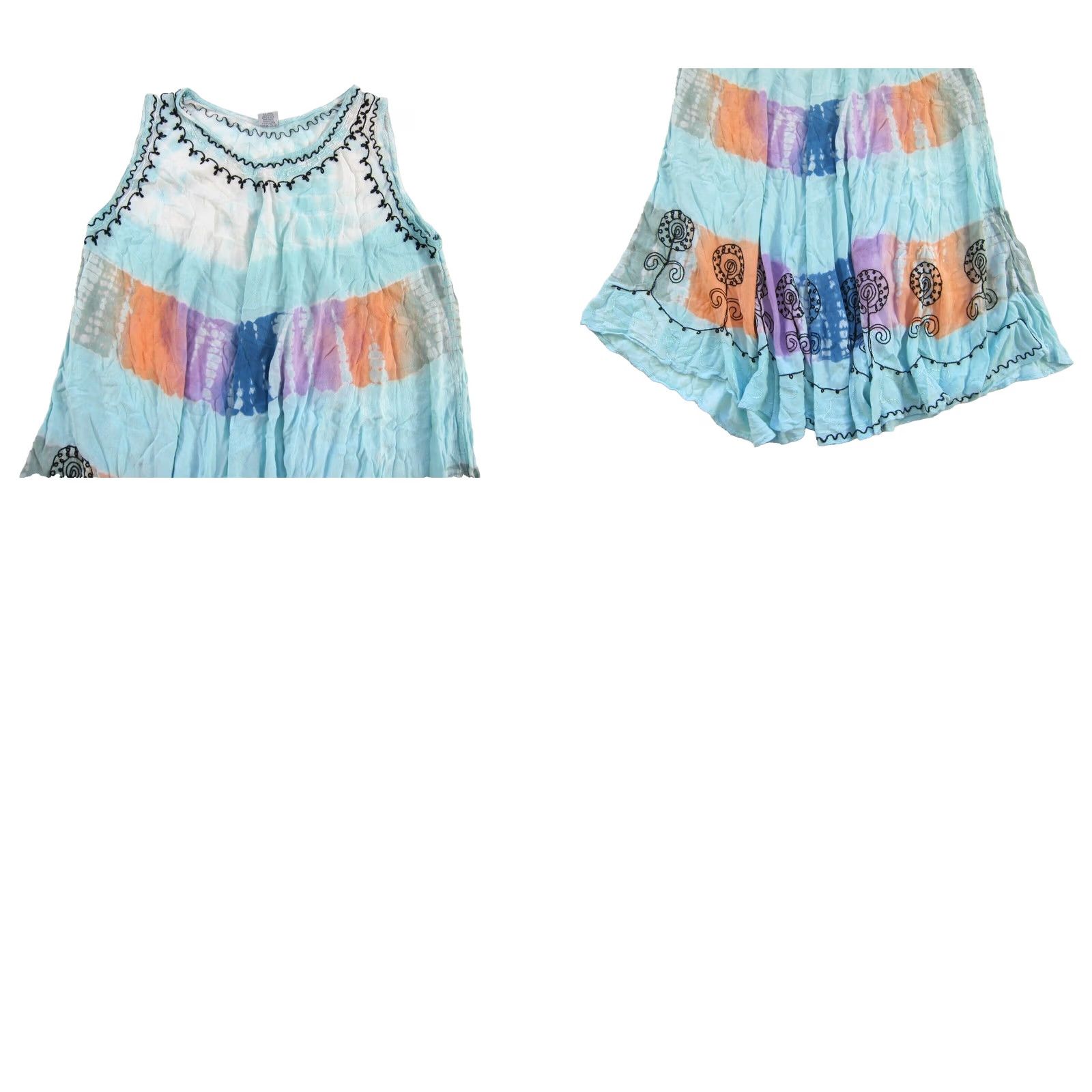Vintage VINTAGE Shoreline Dress Tank Tunic Shirt Sun Midi Tie Dye Beach Blue Purple Orange M-L Womens Size M / US 6-8 / IT 42-44 - 8 Thumbnail