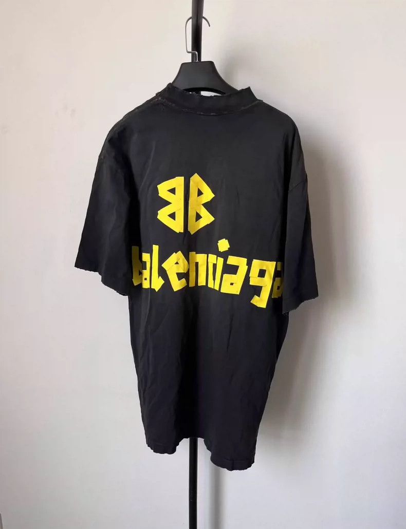 Balenciaga Balenciaga Tape Letter Logo Printed Jersey Crew Neck Loose Size US XS / EU 42 / 0 - 2 Thumbnail