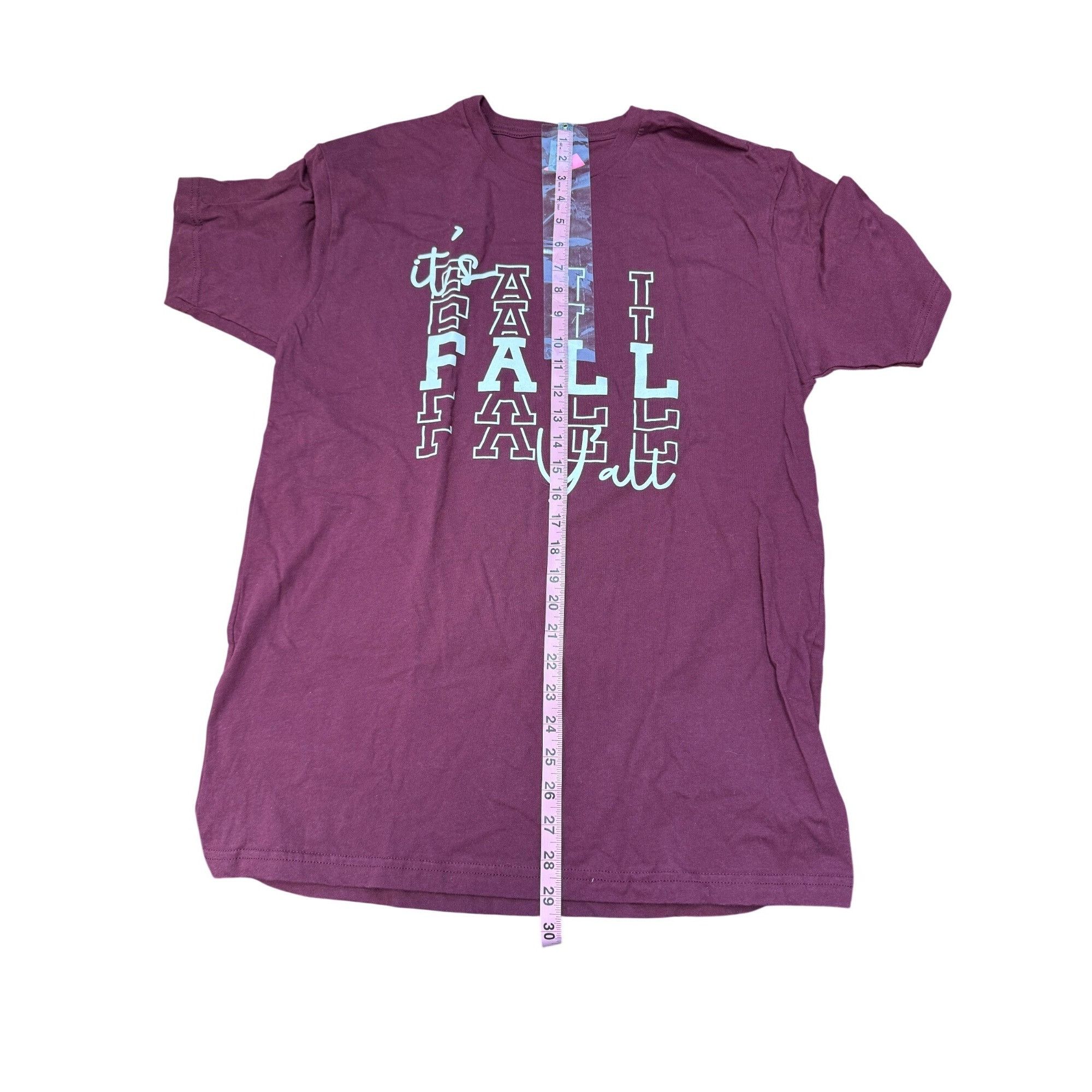 Next Level Its Fall Yall T-Shirt Burgundy Large Next Level 100% Cotton Size L / US 10 / IT 46 - 1 Thumbnail
