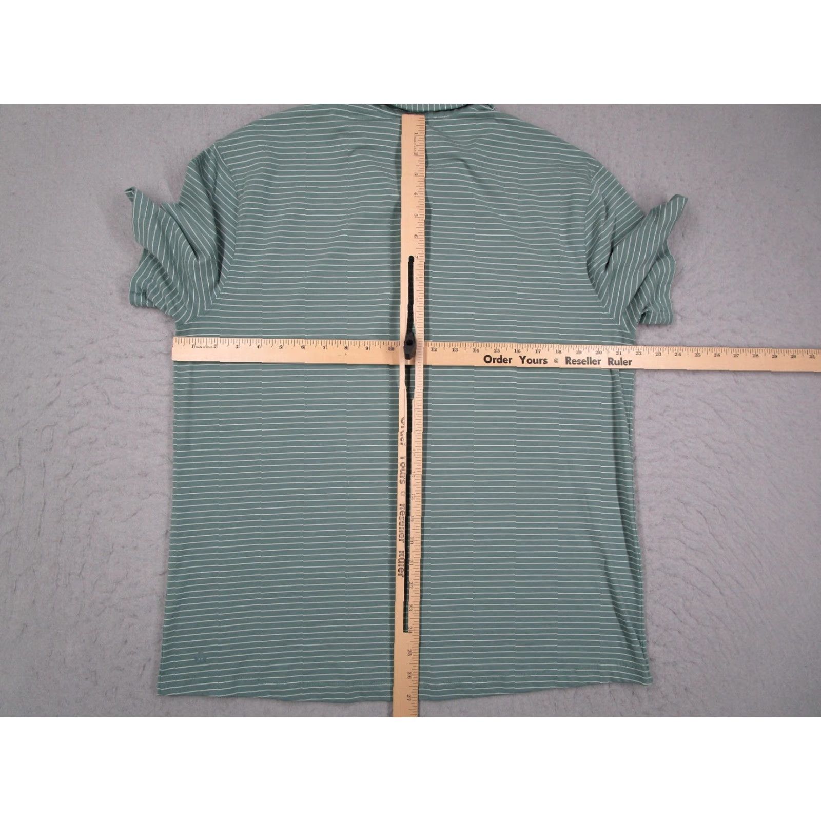 Lululemon Lululemon Polo Shirt Mens Large Green White Stripe Athletic Golf Performance Shirt Size US L / EU 52-54 / 3 - 4 Thumbnail