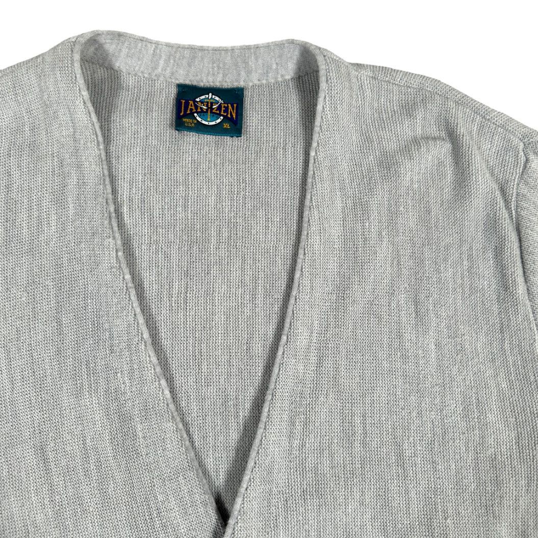 Jantzen VINTAGE Jantzen Cardigan Sweater Men's Gray XL Large Button Up 80s USA Made Knit Cardigan Size US L / EU 52-54 / 3 - 2 Thumbnail