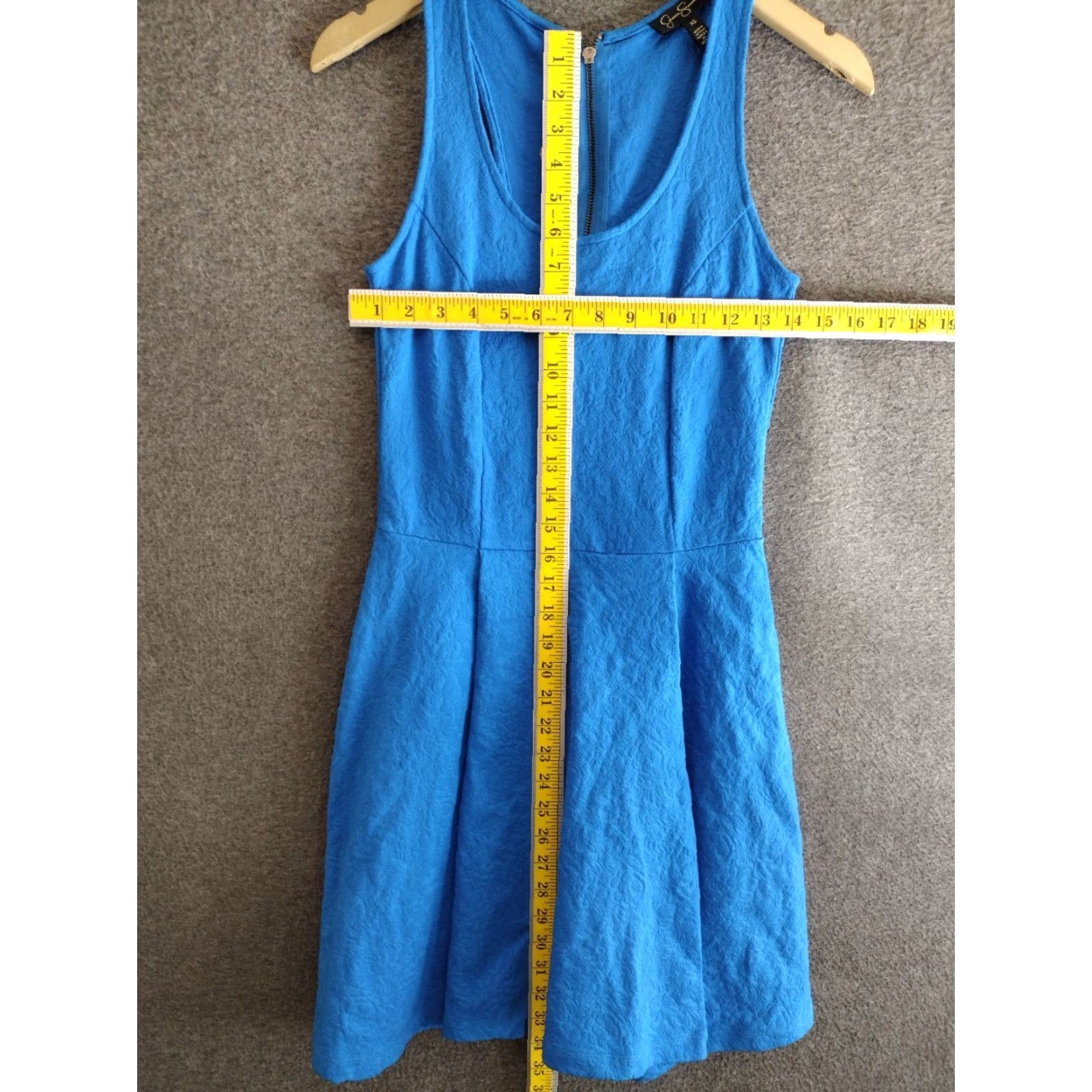 Jessica Simpson Jessica Simpson Dress Womens Sleeveless Scoop Neck Fit Flar XS Blue - Casual Solid Zipper Dress - 66% Viscose 30% Nylon 4% Elastane - Designer Womens Size XS / US 0-2 / IT 36-38 - 4 Thumbnail