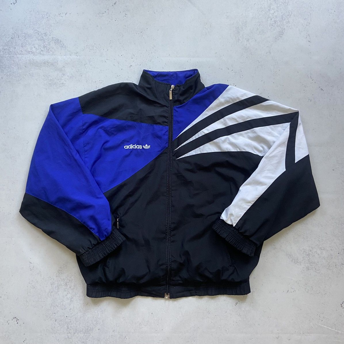 Adidas Adidas Vintage Three Strips Track Windbreaker Drill Jacket Grailed