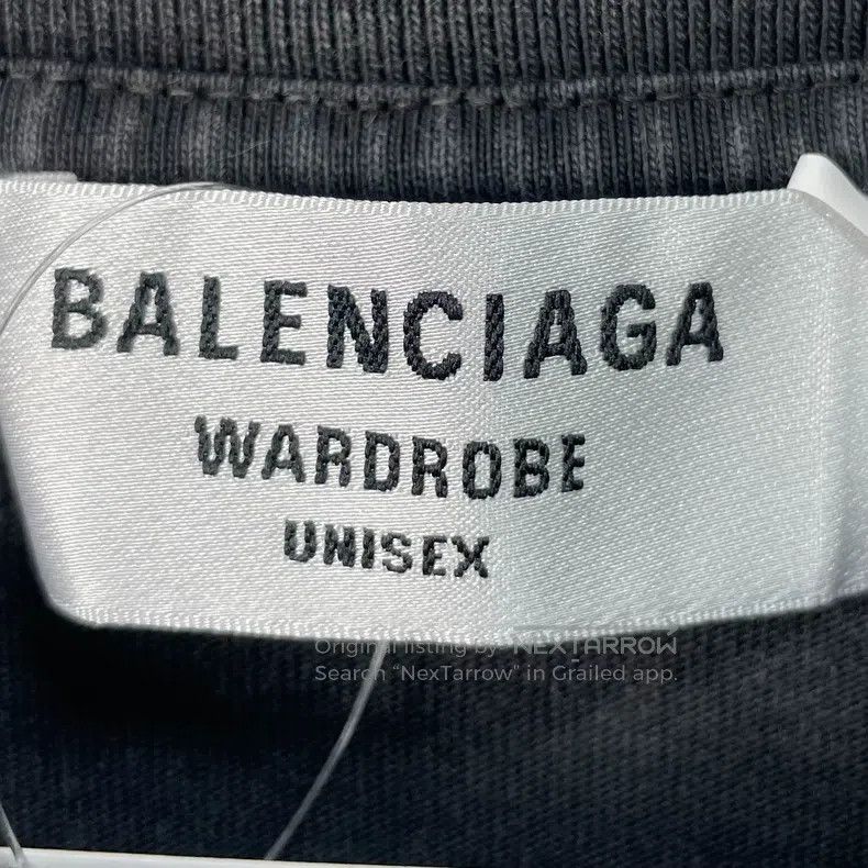 Balenciaga Balenciaga Black Gray Embroidered Logo Short Sleeve T-Shir Size US XS / EU 42 / 0 - 3 Thumbnail