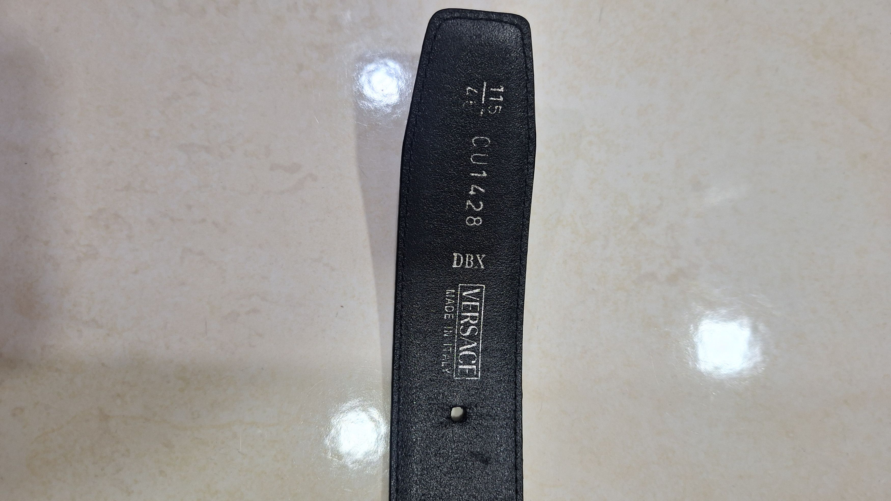 Versace Versace Black Leather Silver Buckle Size 36 - 5 Thumbnail