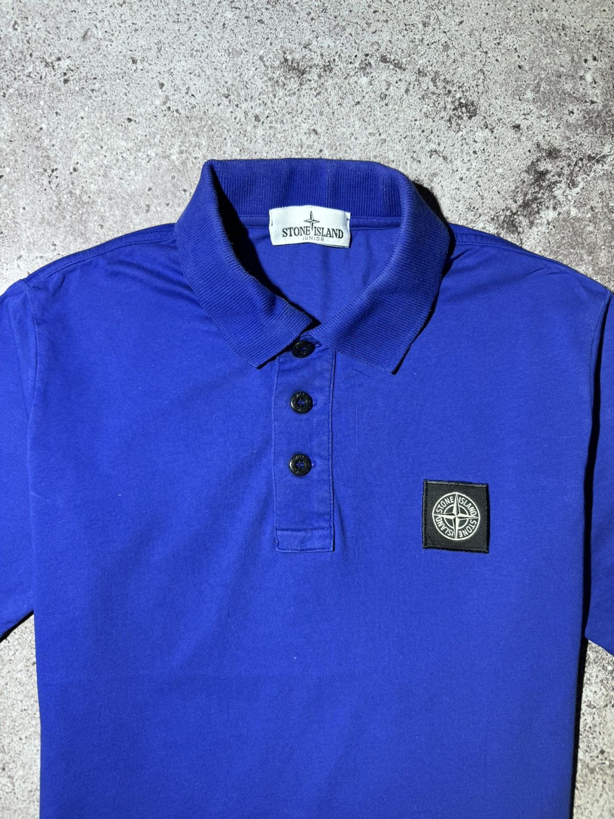 Massimo Osti × Stone Island Stone Island Junior 12/156 blue polo T-shirt Size US XS / EU 42 / 0 - 2 Thumbnail