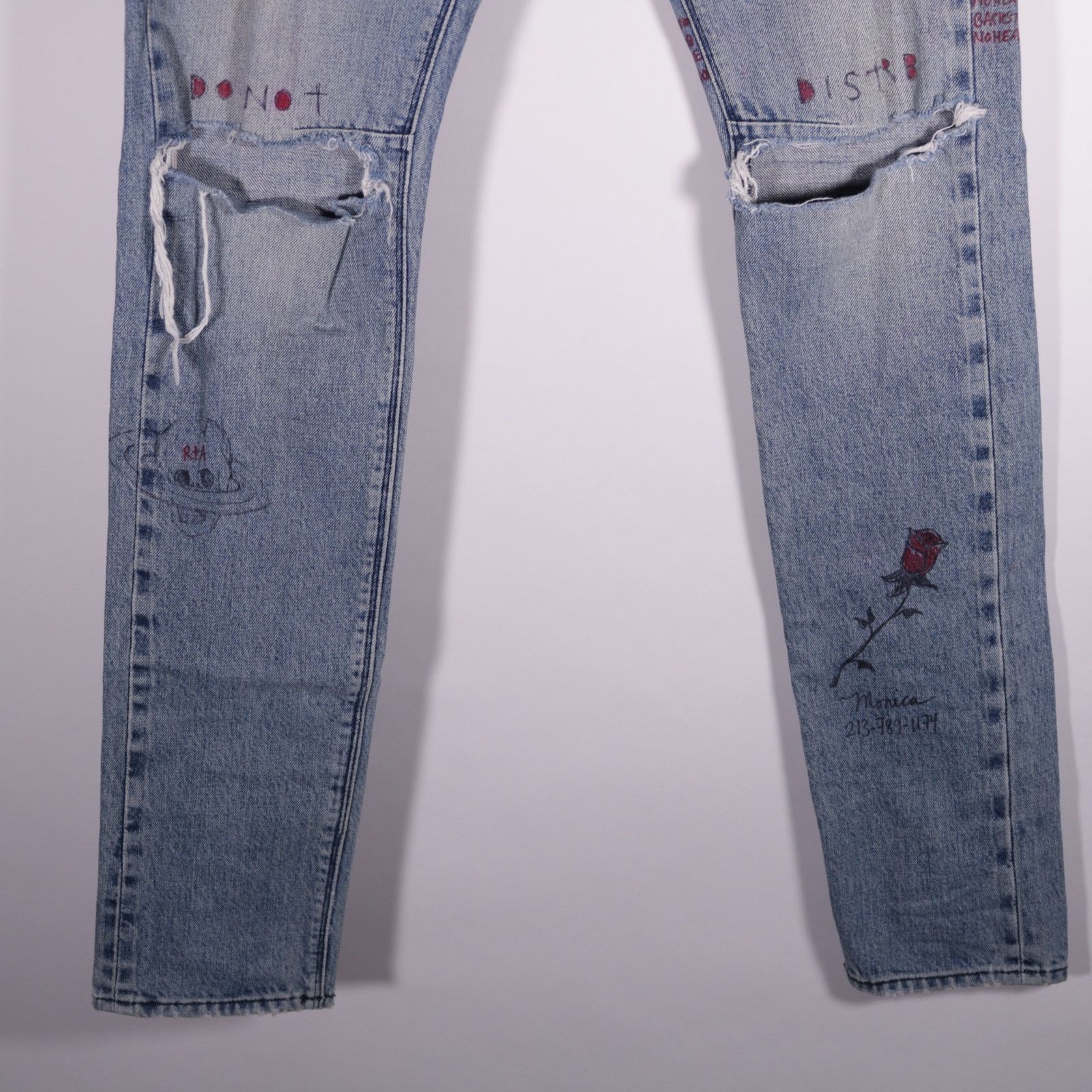 Rta RTA Road to Awe Graphic Print Denim Jeans Size 29 Size US 29 - 4 Thumbnail