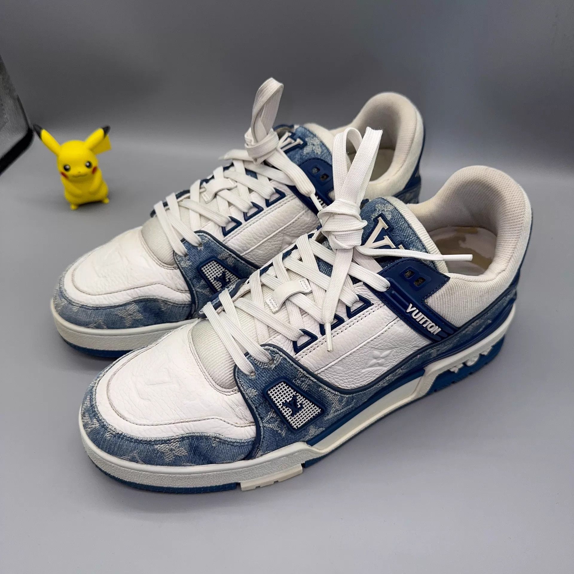 Louis Vuitton LOUIS VUITTON Trainer Blue & White 42.5 Size US 9.5 / EU 42-43 - 1 Thumbnail