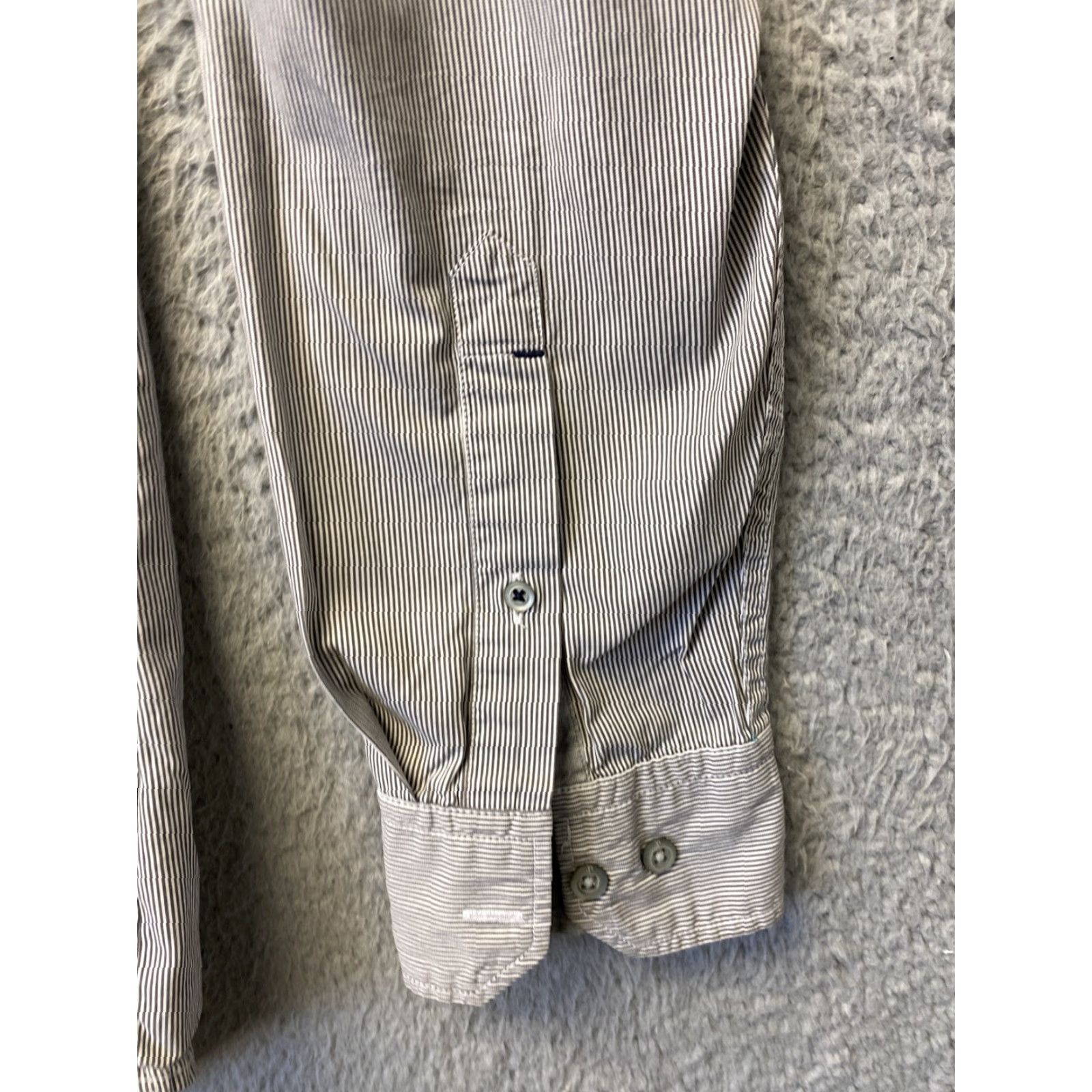 Banana Republic Banana Republic Shirt Men Slim Gray Button-Up Striped Cotton L Adult Mens Size US L / EU 52-54 / 3 - 5 Thumbnail