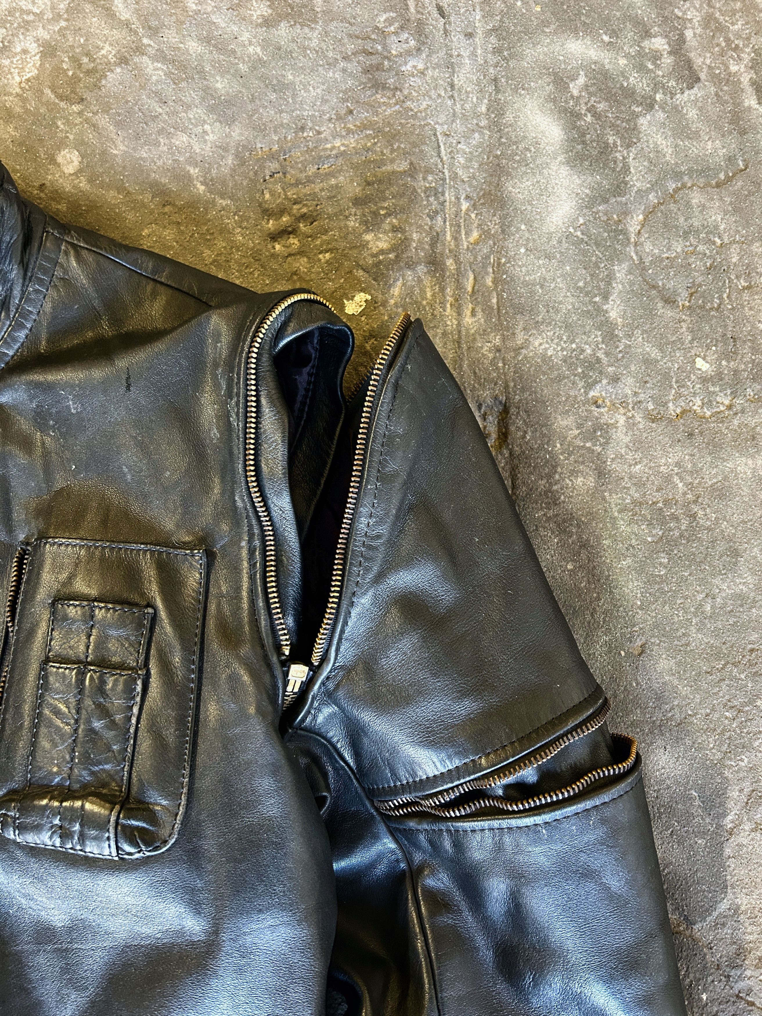 Japanese Brand Vintage Leather Cafe Racer Jacket Minimal Biker Style Size US M / EU 48-50 / 2 - 12 Thumbnail