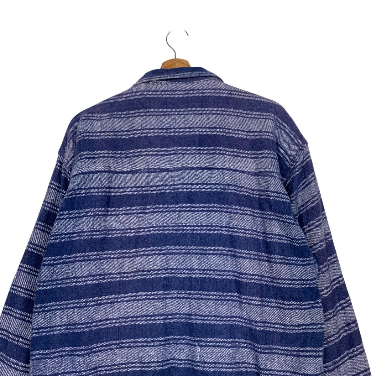 Vintage 90's RECIPRO Blue Stiped Flannel Jacket #2779-C125 Size US L / EU 52-54 / 3 - 18 Thumbnail
