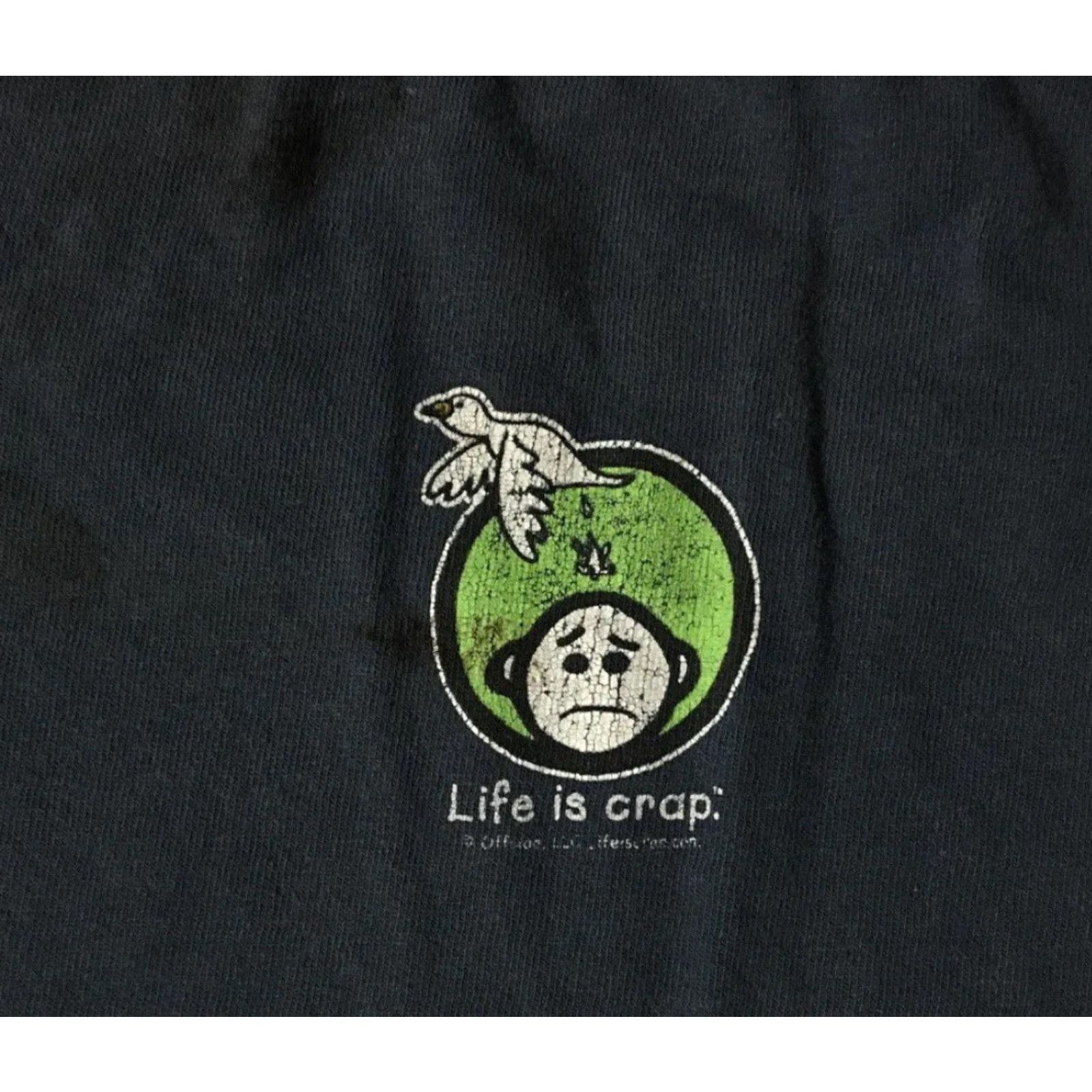 Alife Vtg Life Is Crap Faded Distress Biker Shirt XXL Funny Parody Joke Grunge Y2K 90s Shirt Mens 2XL Blue Humor 80s 90s Grunge Comedy Joke Vintage Size US XXL / EU 58 / 5 - 4 Thumbnail