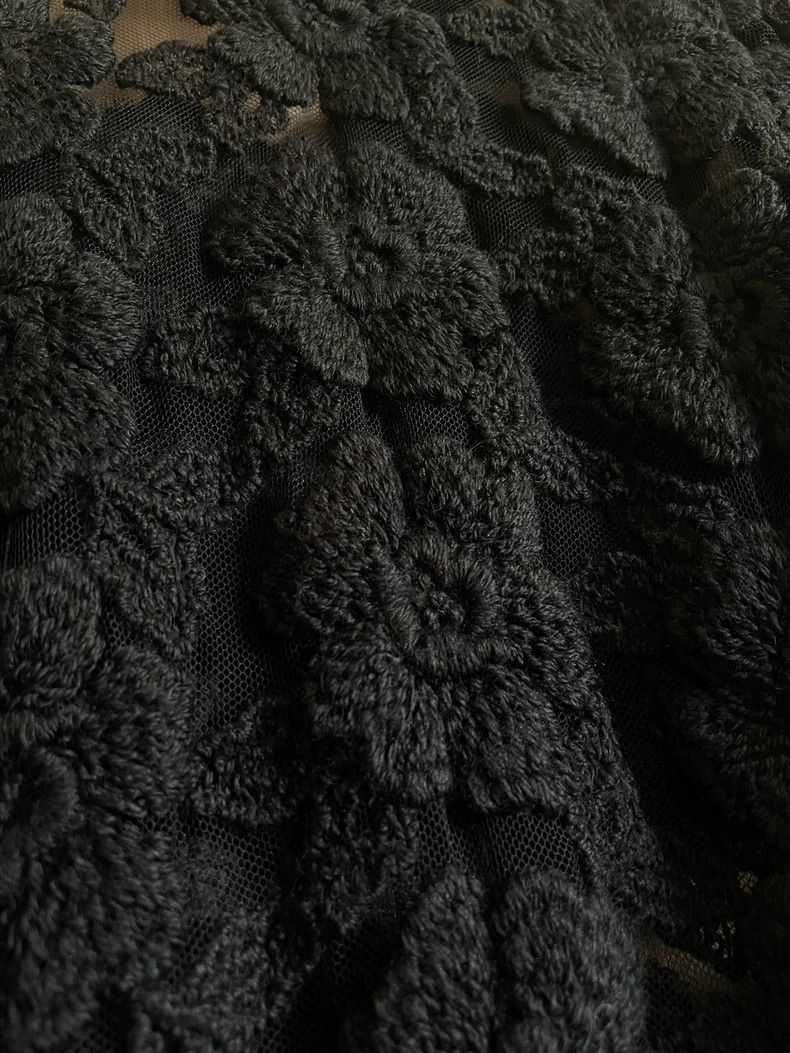 Comme des Garcons Comme Des Garcons Black Embroidered Mesh Knit Jacket Top S Size S / US 4 / IT 40 - 7 Thumbnail