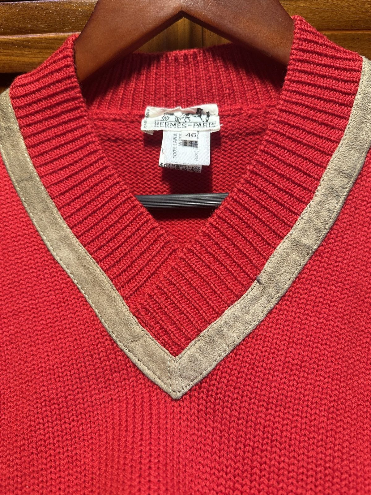 Hermes Vintage 50-60’s Hermes Wool Sweater with Suede Details Size US S / EU 44-46 / 1 - 5 Thumbnail