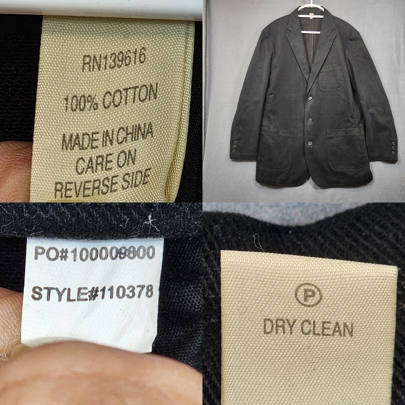 The Territory Ahead The Territory Ahead Mens Jacket 42R Black Corduroy Fine Wale Blazer Sport Coat Size 42R - 8 Thumbnail