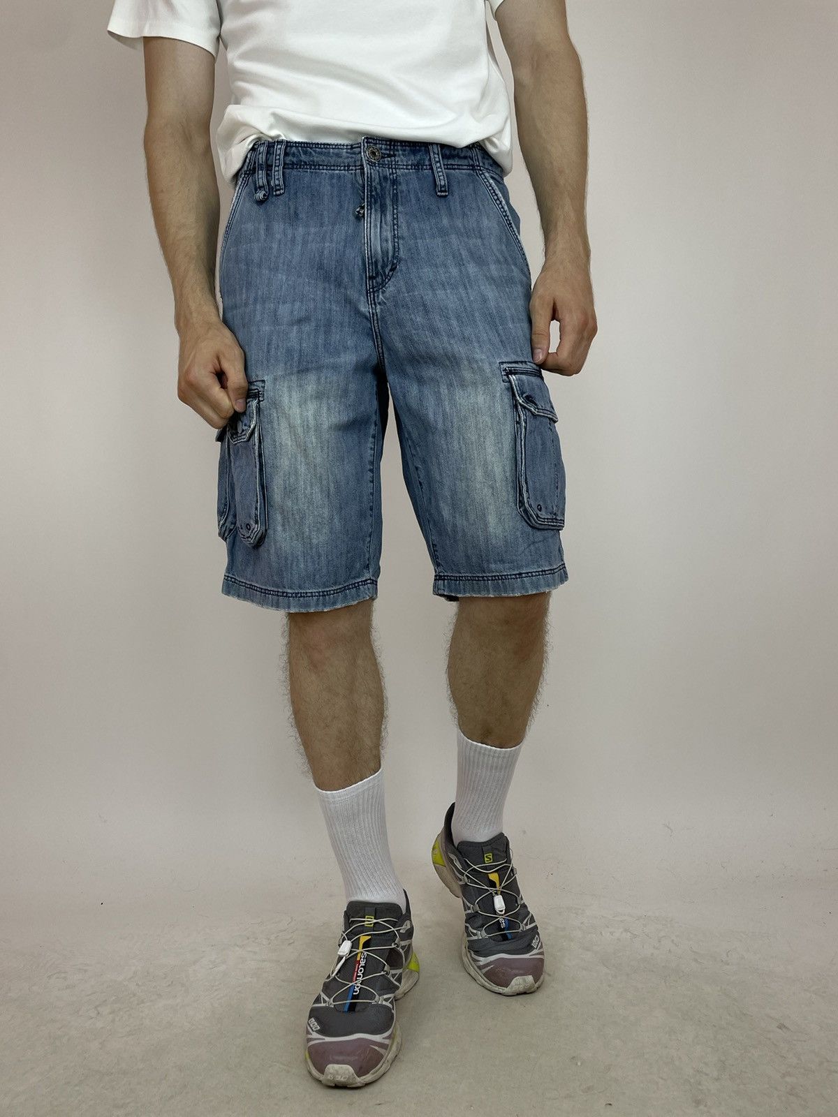 Quiksilver QUIKJEAN Denim Shorts Vintage Rap Hip-Hop skateboarding Size US 32 / EU 48 - 3 Thumbnail