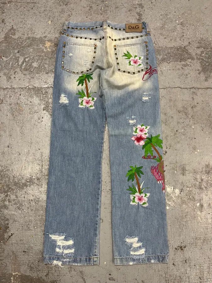 Dolce & Gabbana SS2006 Dolce & Gabbana Honolulu Distressed Denim Jeans Size US 30 / EU 46 - 7 Thumbnail