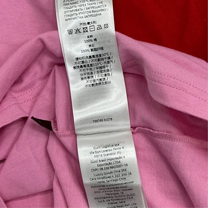 Gucci Gucci FW24 Logo Embroidered Pink T-Shirt-2507 Size M / US 6-8 / IT 42-44 - 2 Thumbnail
