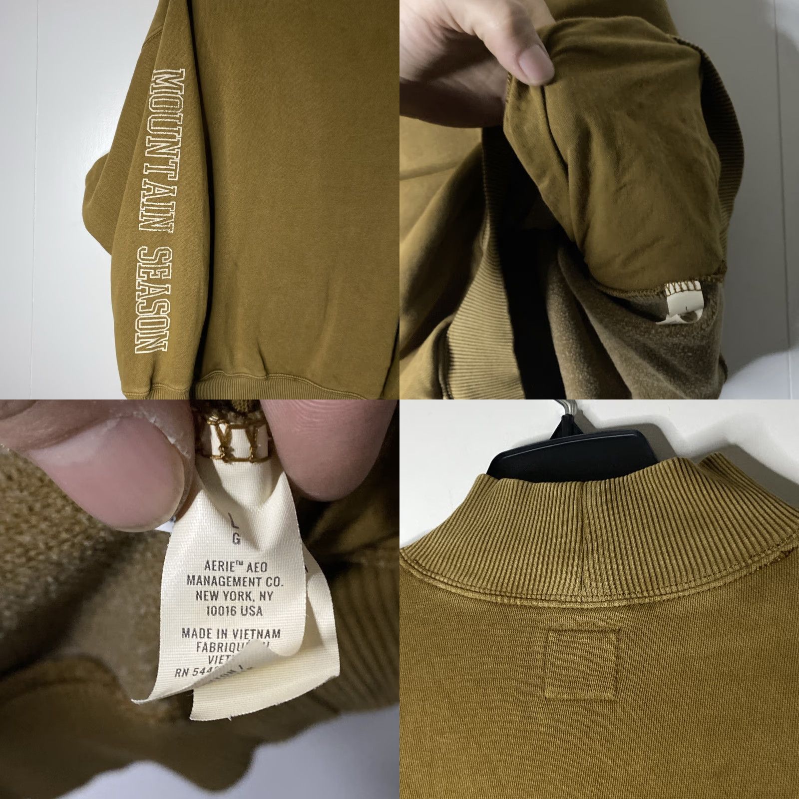 Vintage Womens Aerie Sweatshirt Pullover Mock Neck Knit Brown Size L Oversized Pockets Casual Activewear Travel 90s College Mens Womens Size L / US 10 / IT 46 - 8 Thumbnail