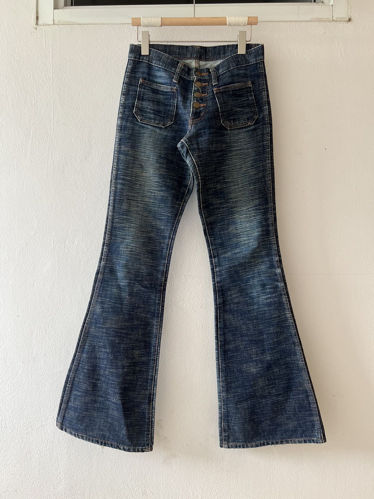 Japanese Brand Vintage Ever Blue Flared Jeans Like Hysteric Jeans Size US 29 - 1 Thumbnail
