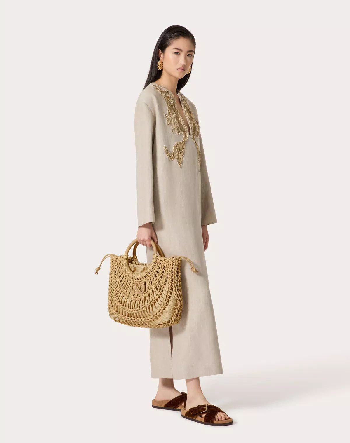 Valentino oc11z0725 Size:OS/ Allknots Woven Rope Shopper in Beige Size ONE SIZE - 8 Thumbnail