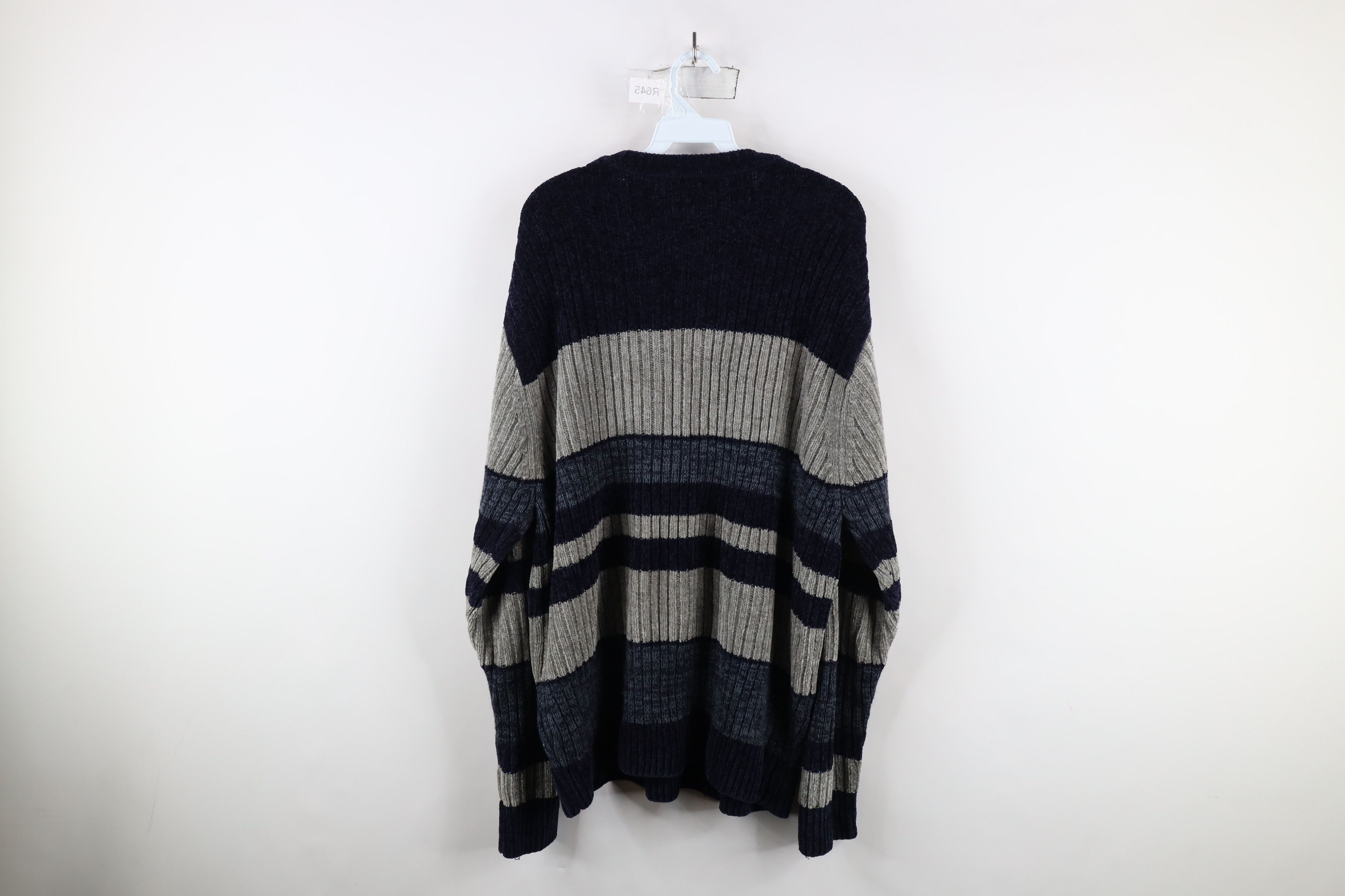 Vintage Vintage 90s Streetwear Block Ribbed Fleece Knit Sweater Size US XL / EU 56 / 4 - 7 Thumbnail