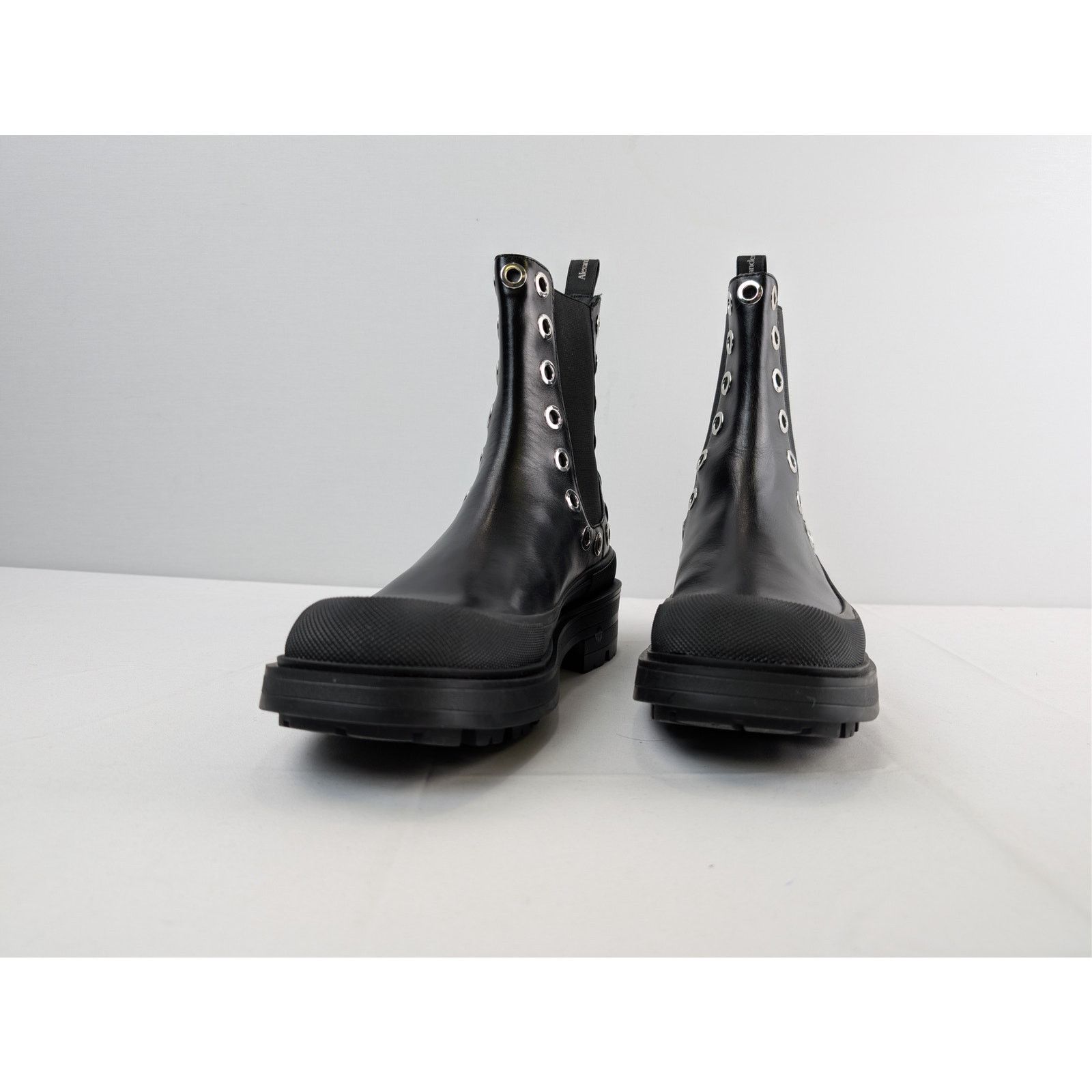 Alexander McQueen o1rshd1 Hardware Shoe Chelsea Boots in Black/Silver Size US 11 / EU 44 - 9 Thumbnail