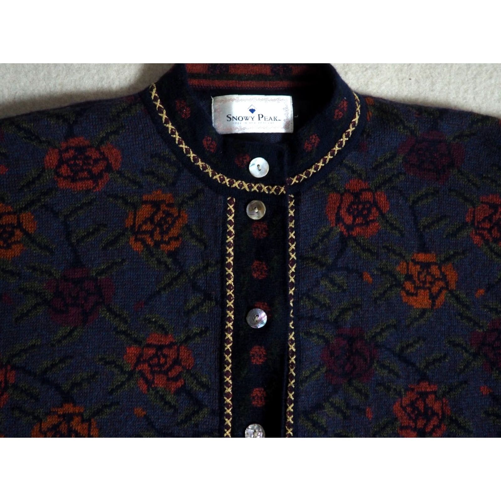 Snow Peak Snowy Peak Cardigan Sweater L Women Blue Merino Wool 100% Long Sleeve Round Neck Bohemian Classic Winter Fall Vintage No Size L / US 10 / IT 46 - 2 Thumbnail