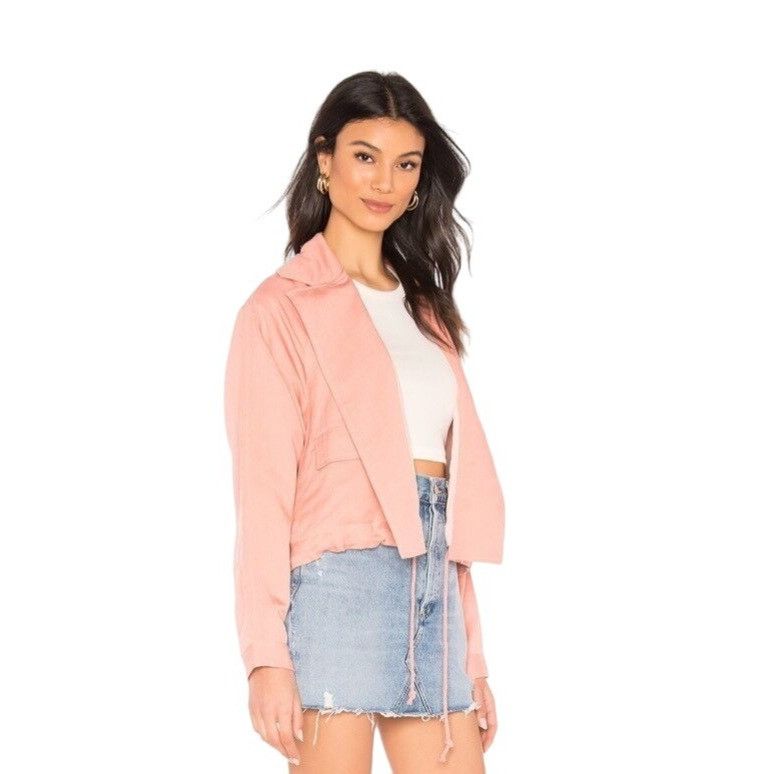 REVOLVE Tularosa Arya Pink Jacket Tencel & Linen Blend Size XS / US 0-2 / IT 36-38 - 4 Thumbnail