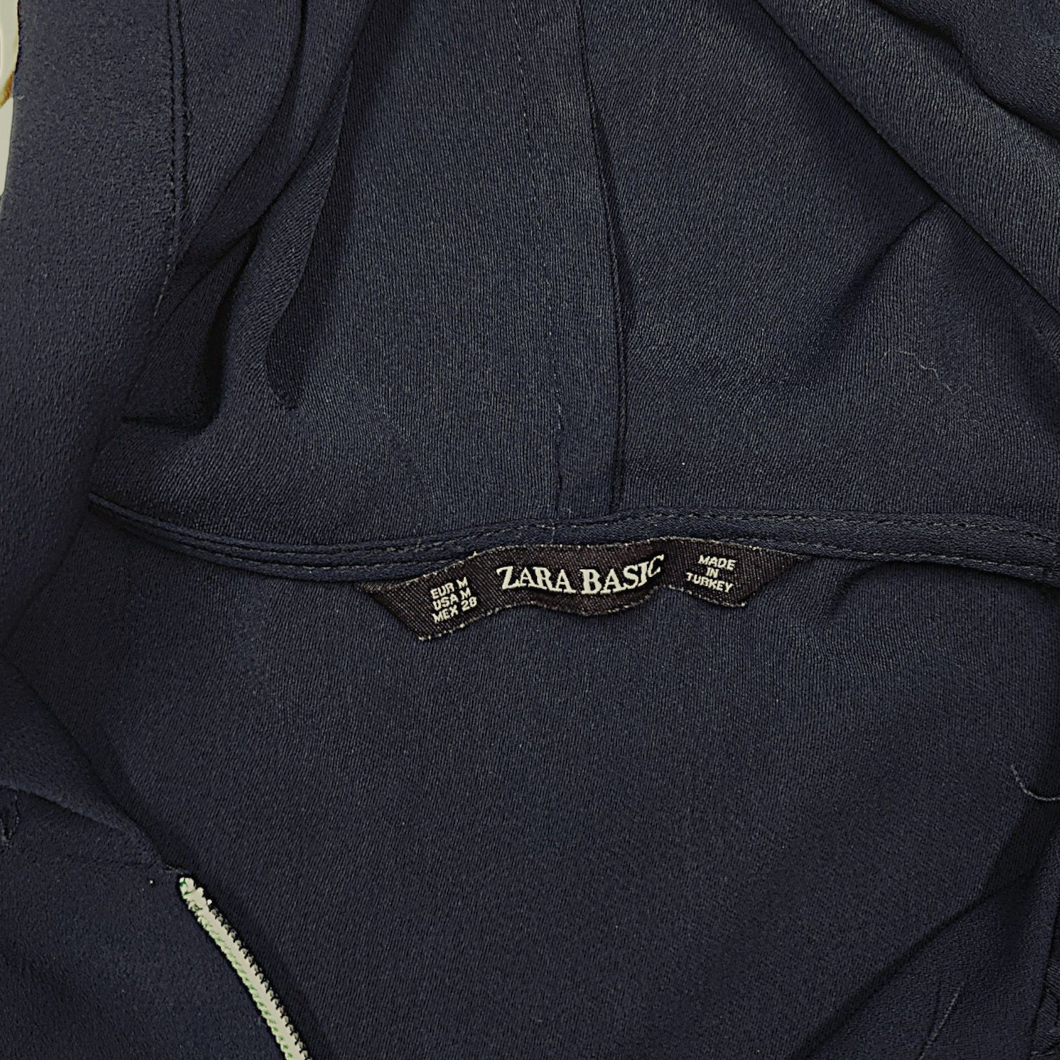 Zara Zara Basic Half Zip Hooded Short Sleeve Romper Navy M EUC Size 36" / US 14 / IT 50 - 4 Thumbnail