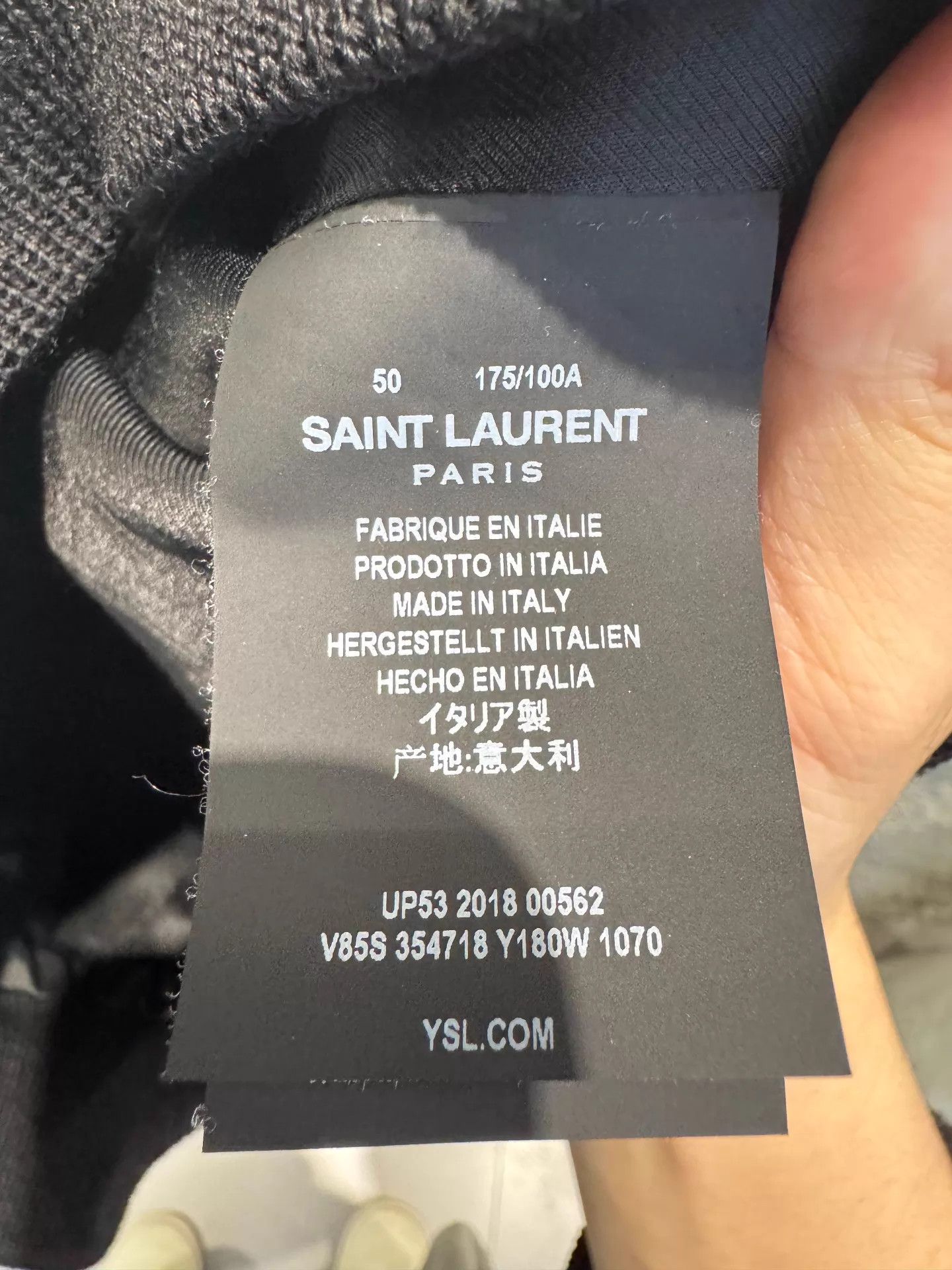 Saint Laurent Paris SL Black & White Leather-Wool Base Jkt 50 IT Unisex Size US M / EU 48-50 / 2 - 4 Thumbnail