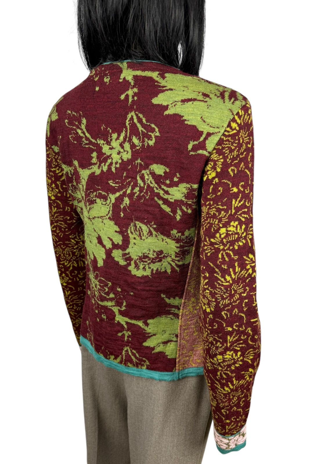 Designer Eva Claudi Embroidered Zip Sweater Floral Printed size L Size L / US 10 / IT 46 - 10 Thumbnail