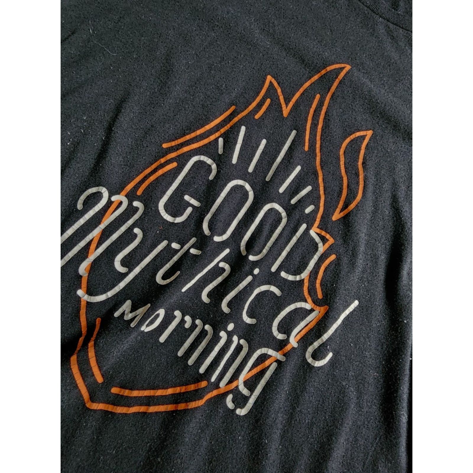 Vintage VINTAGE Mens M Mythical Good Mythical Morning Neon Sign Logo T Shirt Distressed Black Size US M / EU 48-50 / 2 - 4 Thumbnail