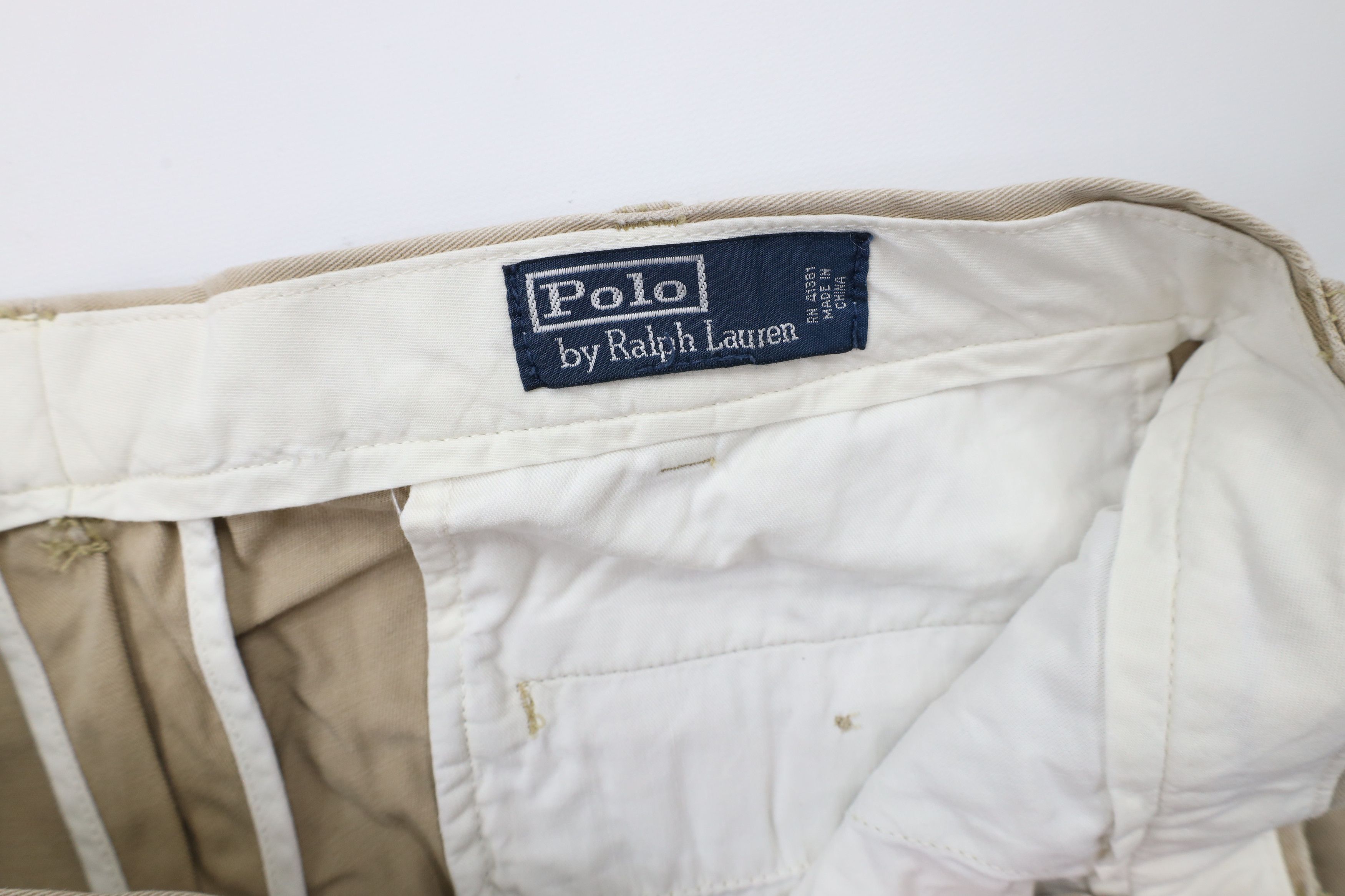 Ralph Lauren × Vintage Vintage 90s Ralph Lauren Wide Leg Chino Pants Khaki Cotton Size US 38 / EU 54 - 7 Thumbnail