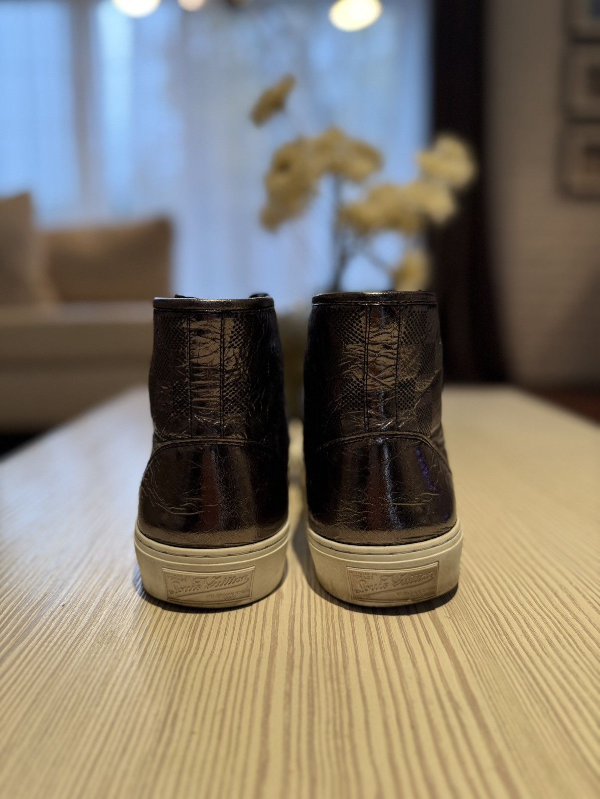 Louis Vuitton Louis Vuitton Damier Metallic Leather High-Top Snealkers Size US 8 / EU 41 - 4 Thumbnail