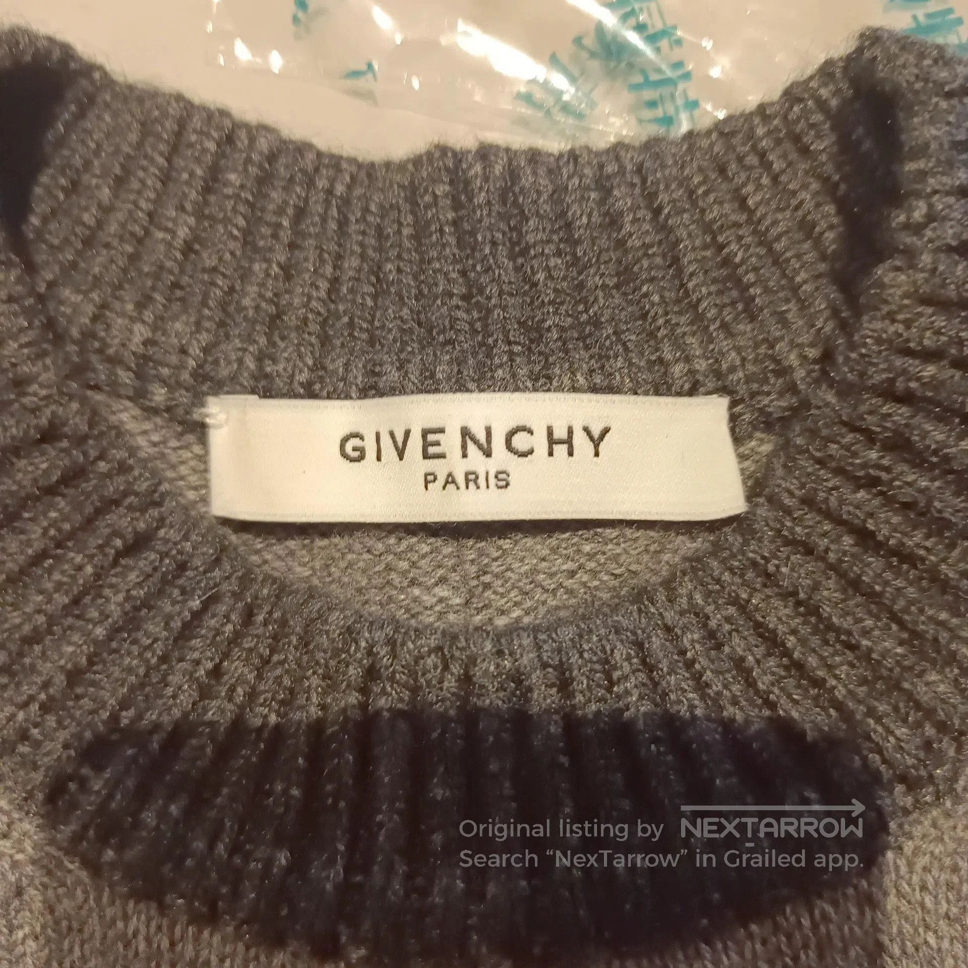 Givenchy Givenchy Gray Asymmetric Hem Crewneck Sweater. Size US S / EU 44-46 / 1 - 3 Thumbnail