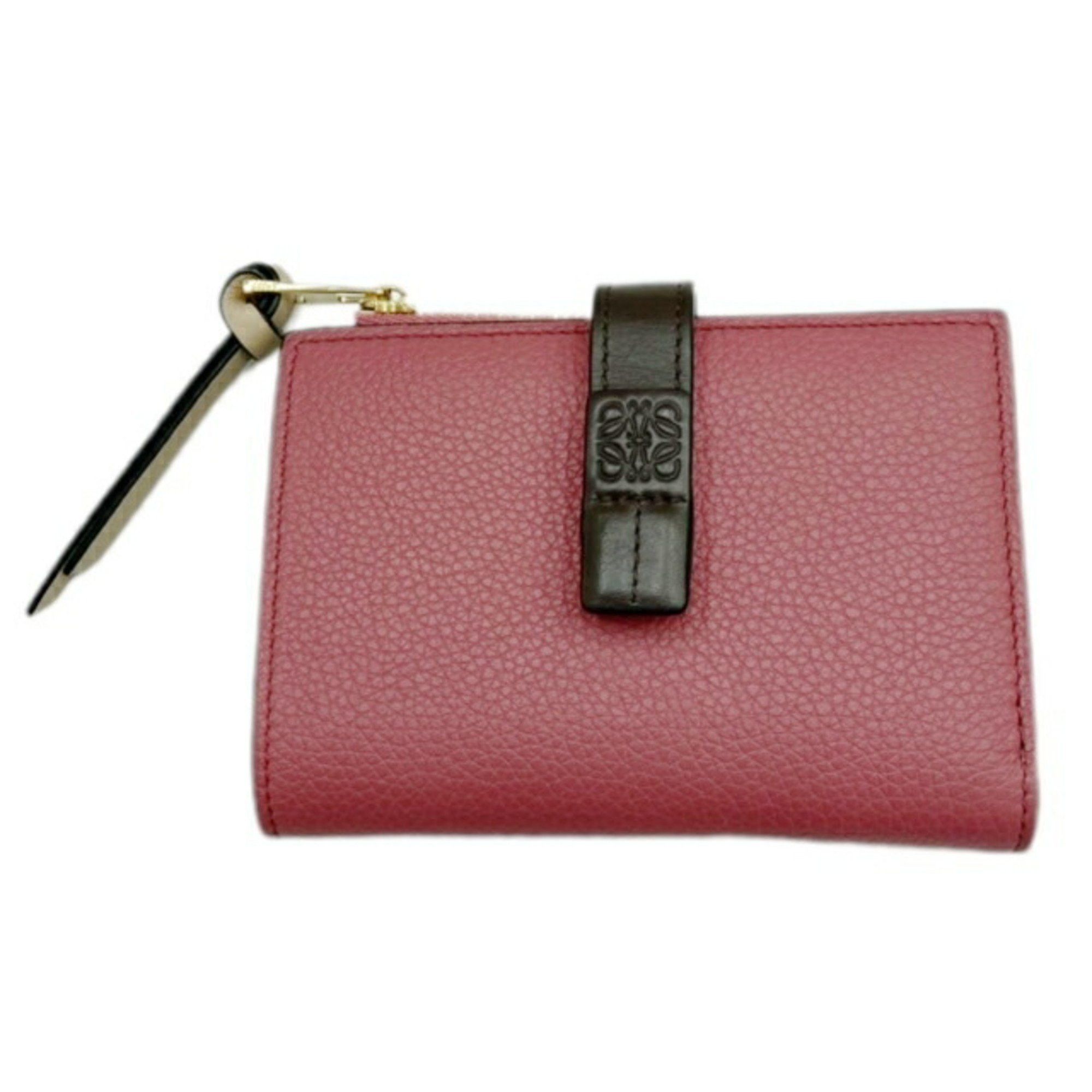 image of Loewe Anagram Zip Wallet Pink Leather C660P30X01 Bifold Ladies, Women's