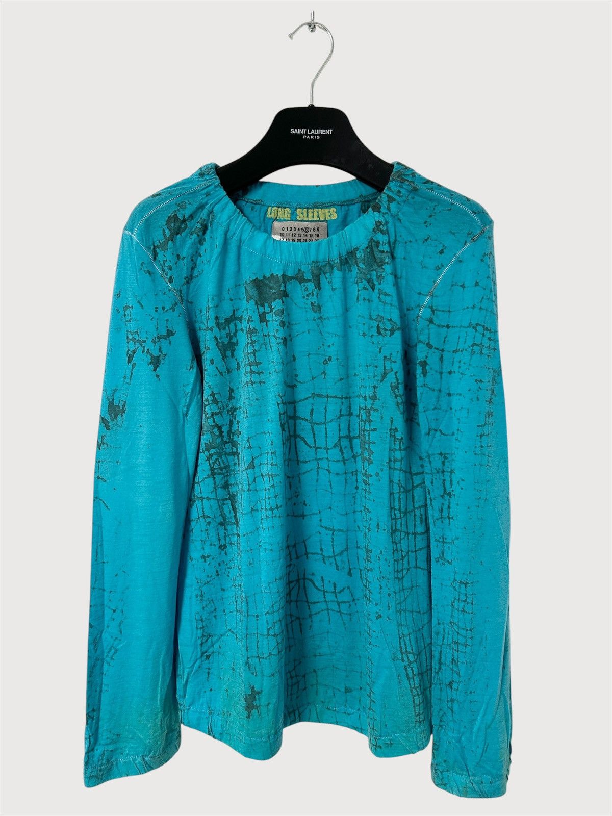 Maison Margiela FW2004 Turquoise Scar Stitch Croc Print Knit Long Sleeve Size US S / EU 44-46 / 1 - 1 Thumbnail