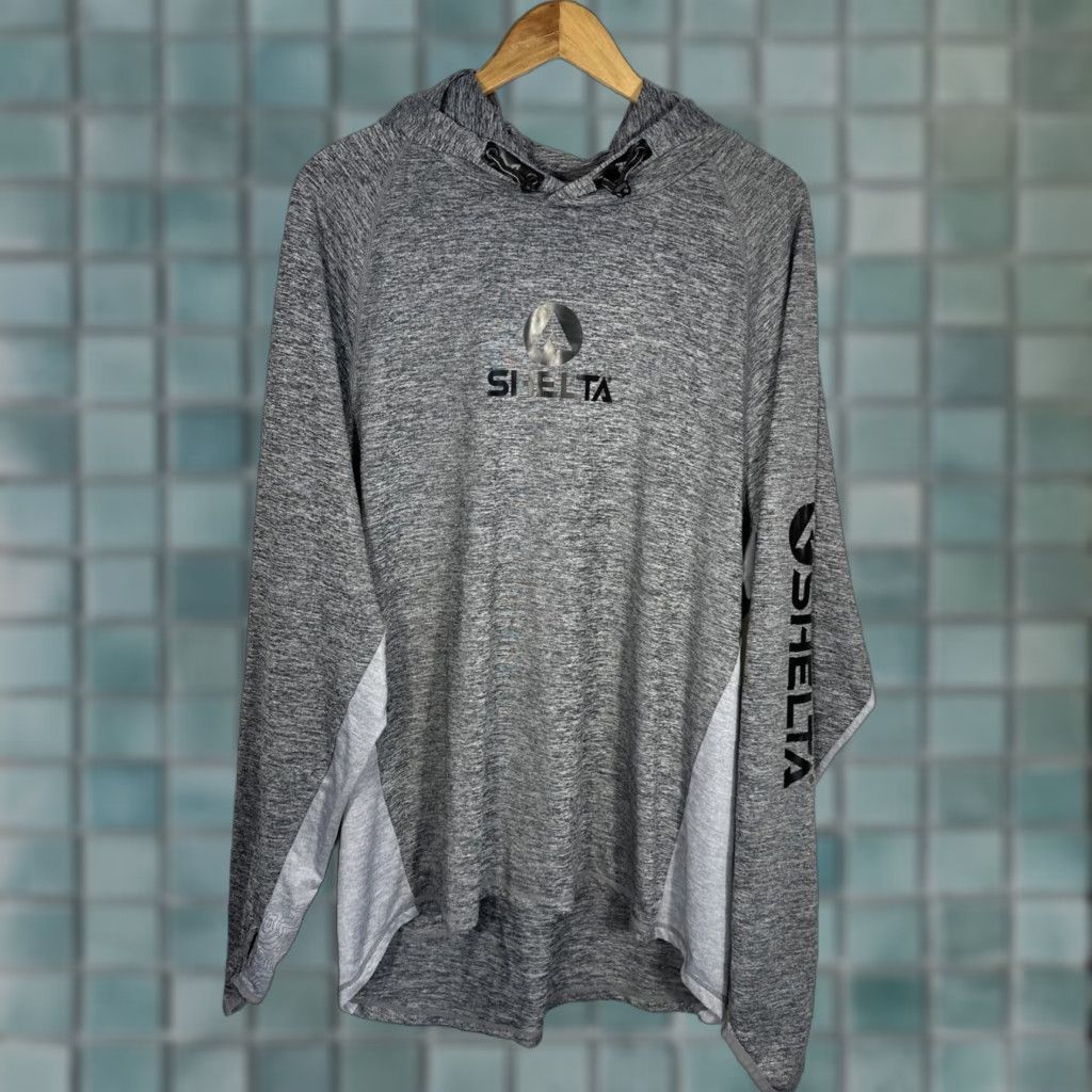Vintage Shelta Fishing Shirt Hooded XL Gray UPF 50 Outdoor Long Sleeve Heathered Size US XL / EU 56 / 4 - 1 Thumbnail