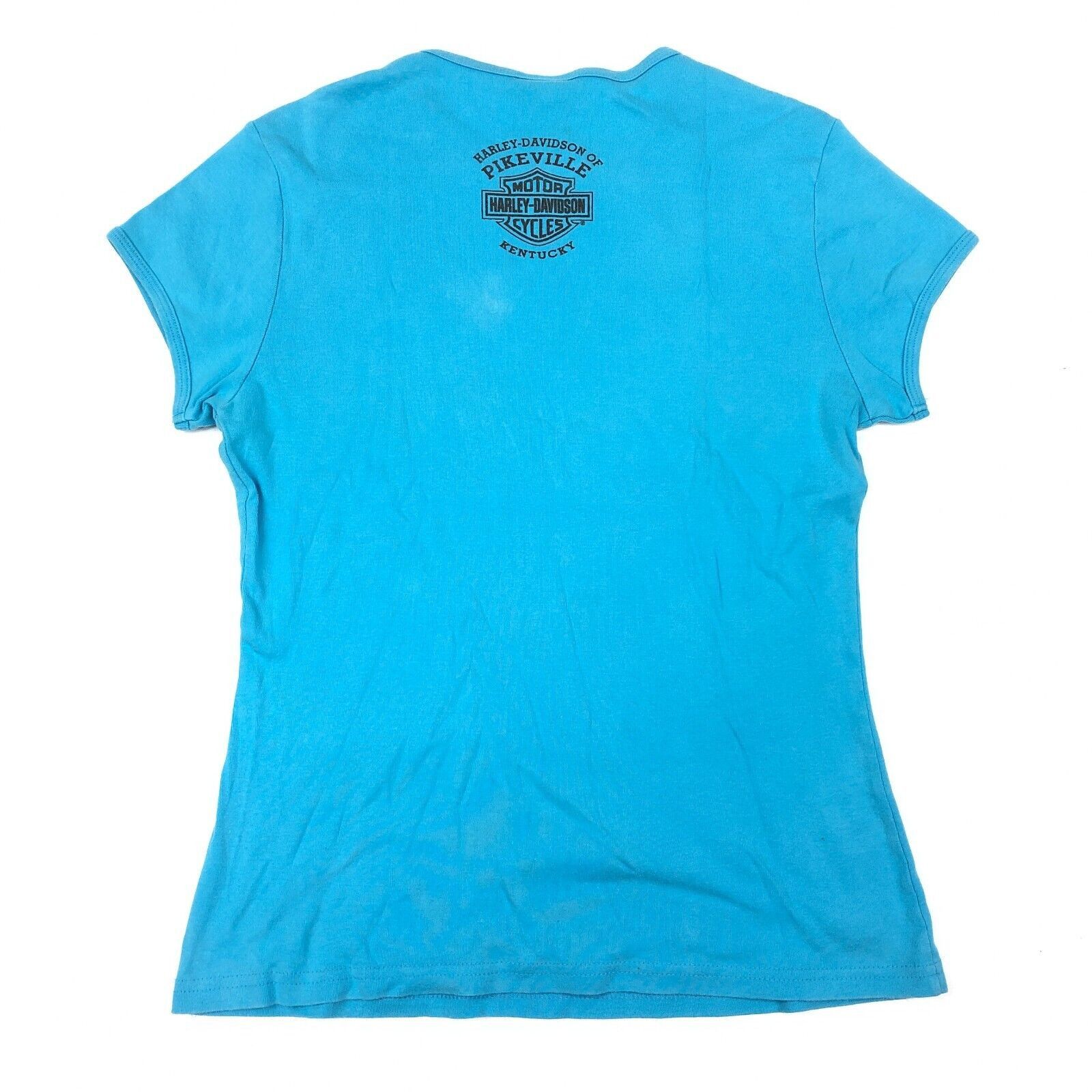 Harley Davidson × Vintage Y2K Womens Harley Davidson Blue Graphic Tee T Shirt XL Size XL / US 12-14 / IT 48-50 - 3 Thumbnail