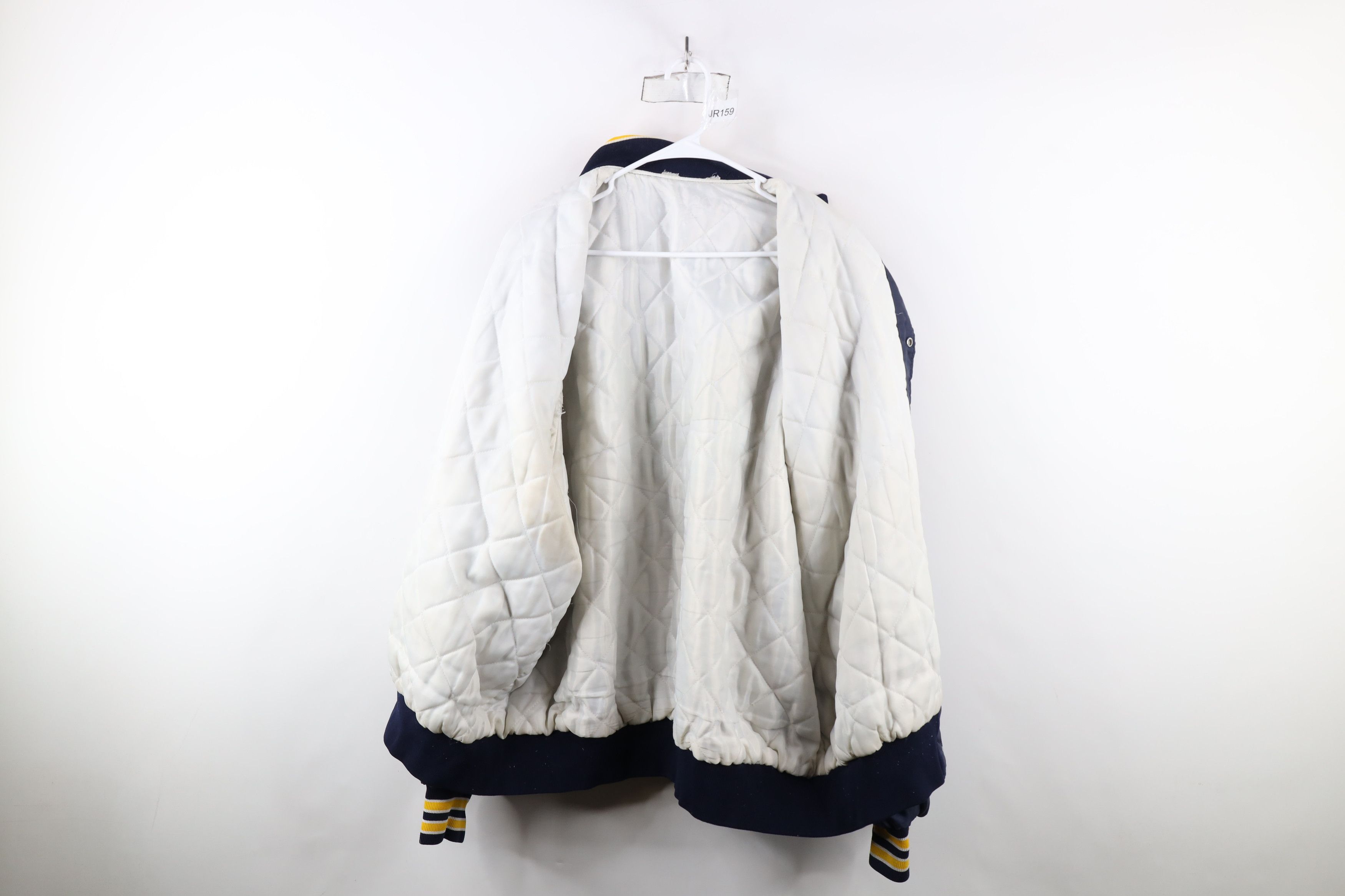 Vintage Vintage 80s 90s Streetwear Quilted Button Bomber Jacket Blue Size US XXL / EU 58 / 5 - 9 Thumbnail