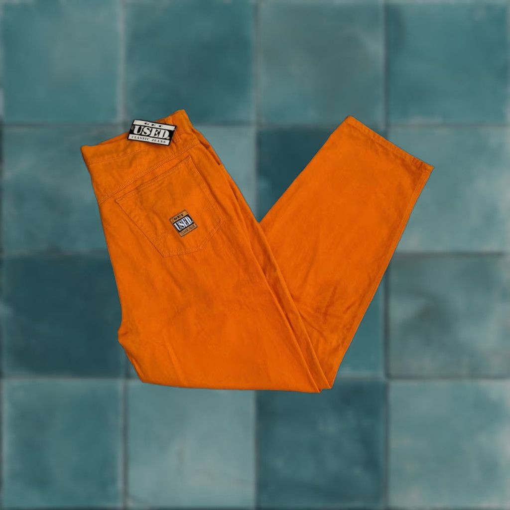 Denime VINTAGE Get Used Jeans Mens 40 Orange 90s Denim Deadstock NWT Size US 40 / EU 56 - 1 Thumbnail