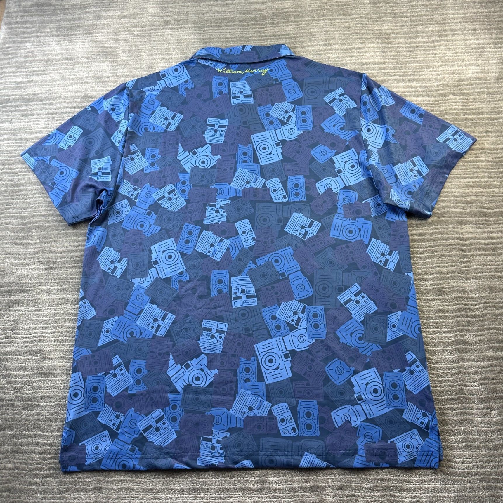 Vintage William Murray Polo Shirt Mens XL Blue All Over Print Golf Logo Performance Size US XL / EU 56 / 4 - 3 Thumbnail