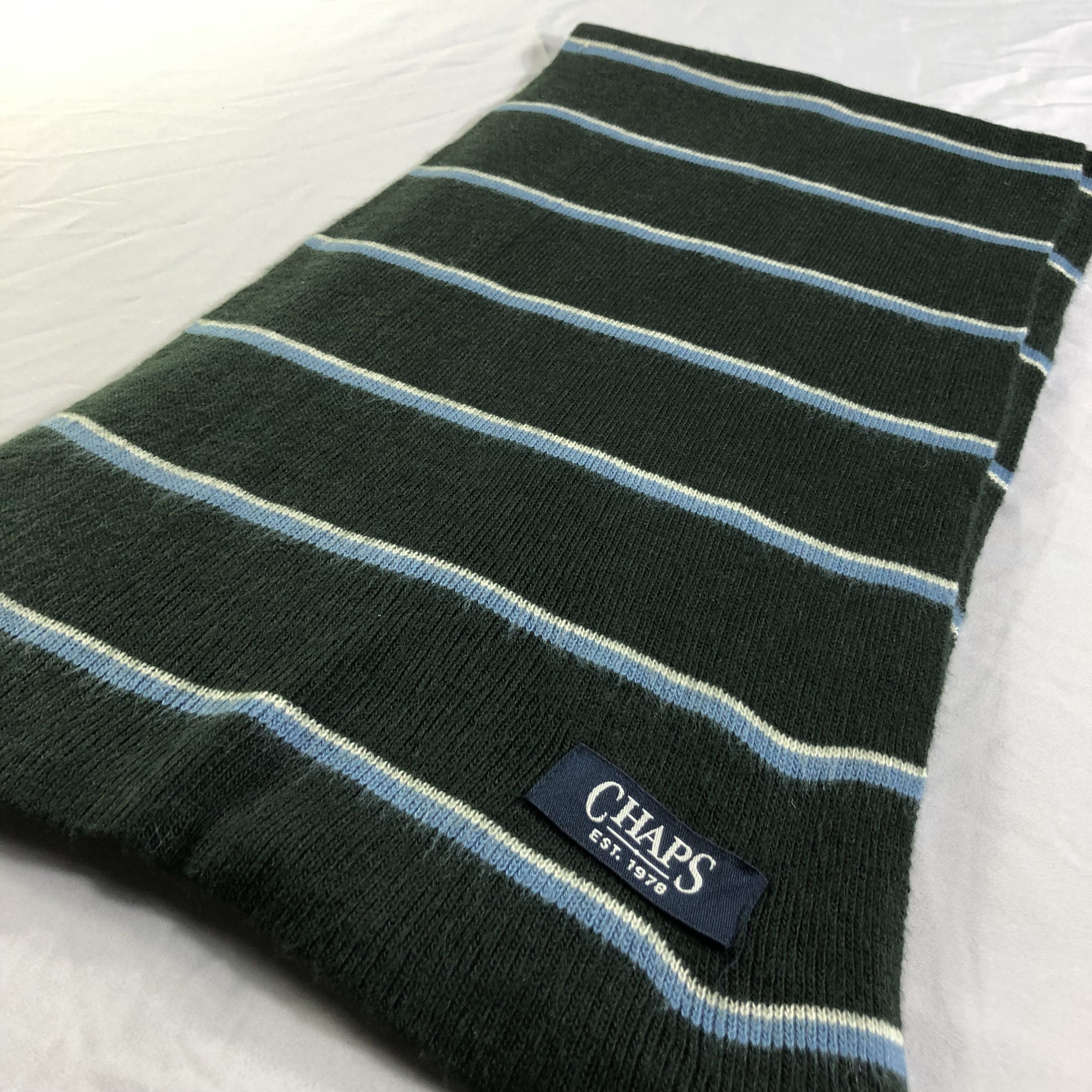 Chaps Chaps Striped Wool Scarf Muffler Neckwear V2214 Size ONE SIZE - 3 Thumbnail