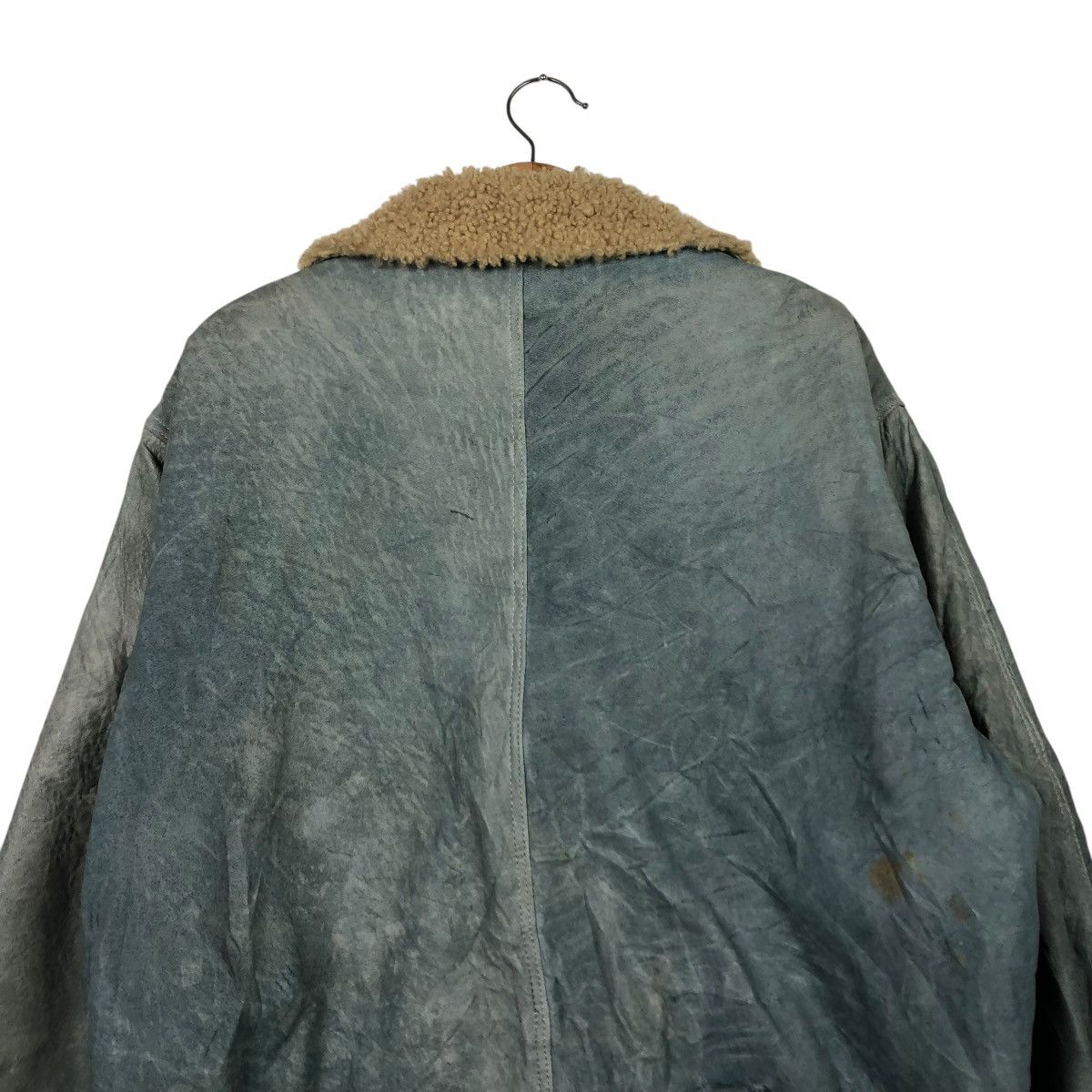 Vintage 🔥VINTAGE LEATHER JACKET DOUBLE COLLAR SHERPA GEROME SPAIN Size US M / EU 48-50 / 2 - 10 Thumbnail