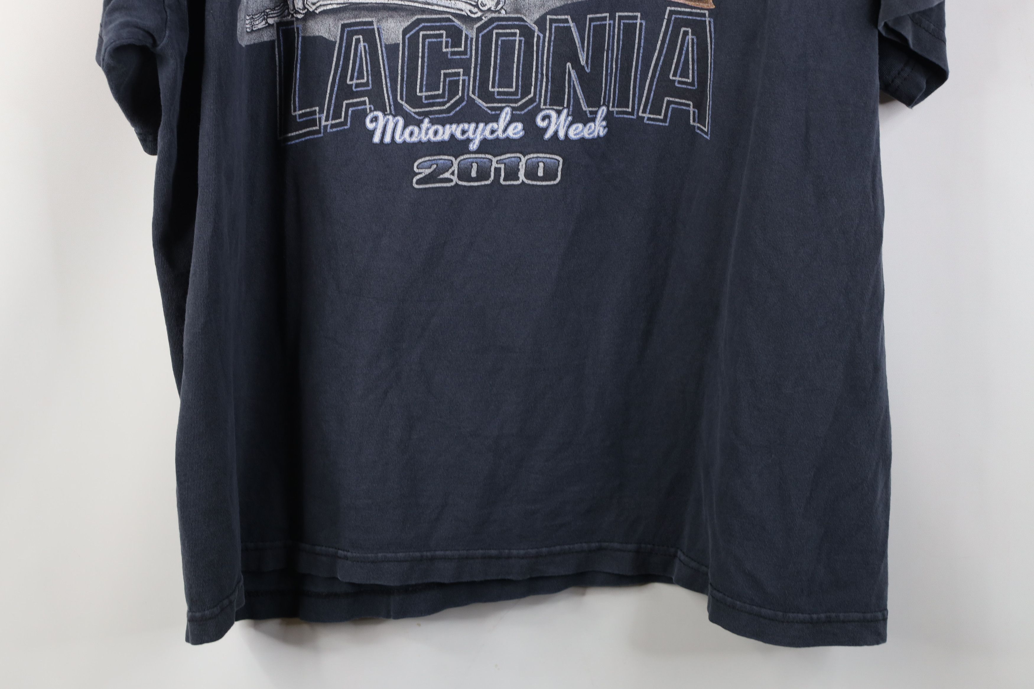 Vintage Vintage Y2K 2010 Laconia Motorcycle Week Skeleton 69 T-Shirt Size US XL / EU 56 / 4 - 16 Thumbnail